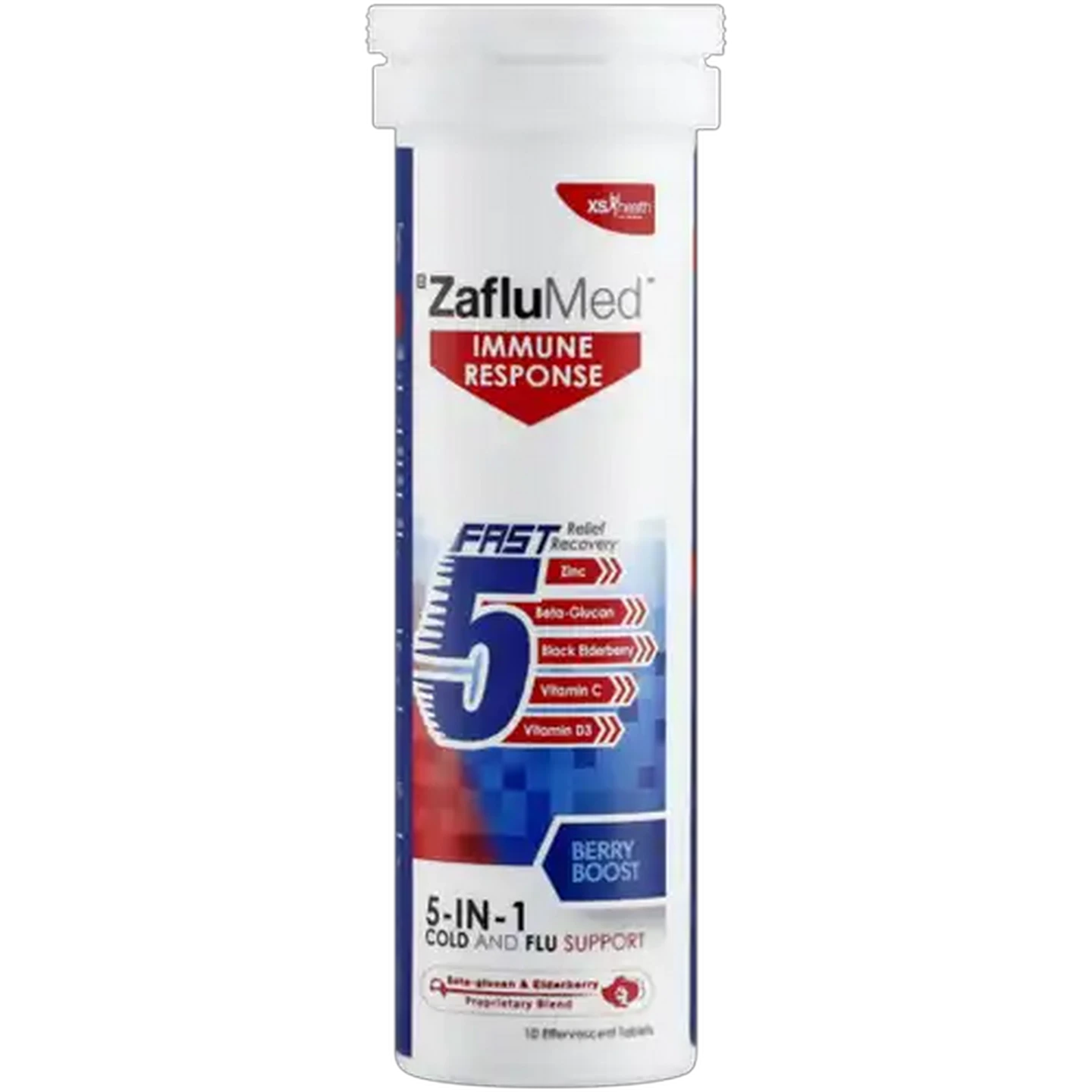 Image of ZafluMed Berry Boost 5-in-1 Cold & Flu Effervescent Tablets 10 Pack