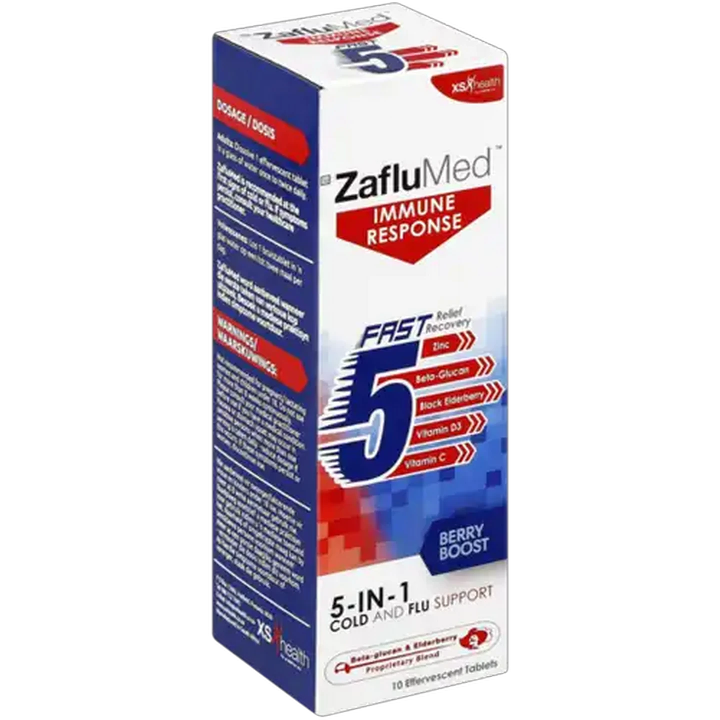 Image of ZafluMed Berry Boost 5-in-1 Cold & Flu Effervescent Tablets 10 Pack