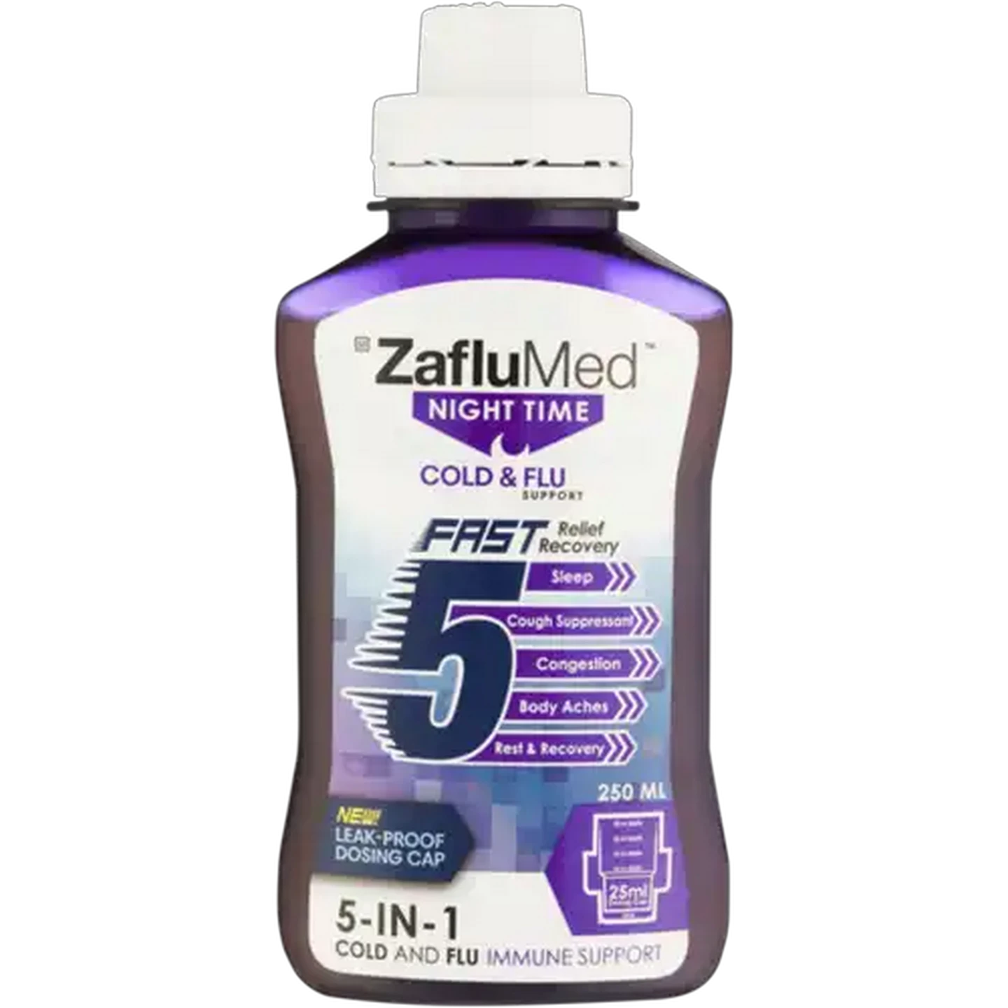 Image of ZafluMed Fast 5 Night Time Cold & Flu Immune Support Syrup 250ml