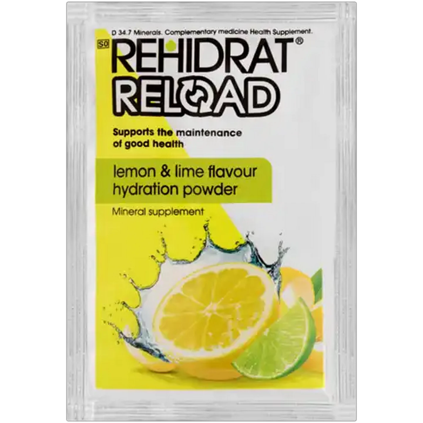 Image of Rehidrat Reload Lemon & Lime Flavour Hydration Powder 14g