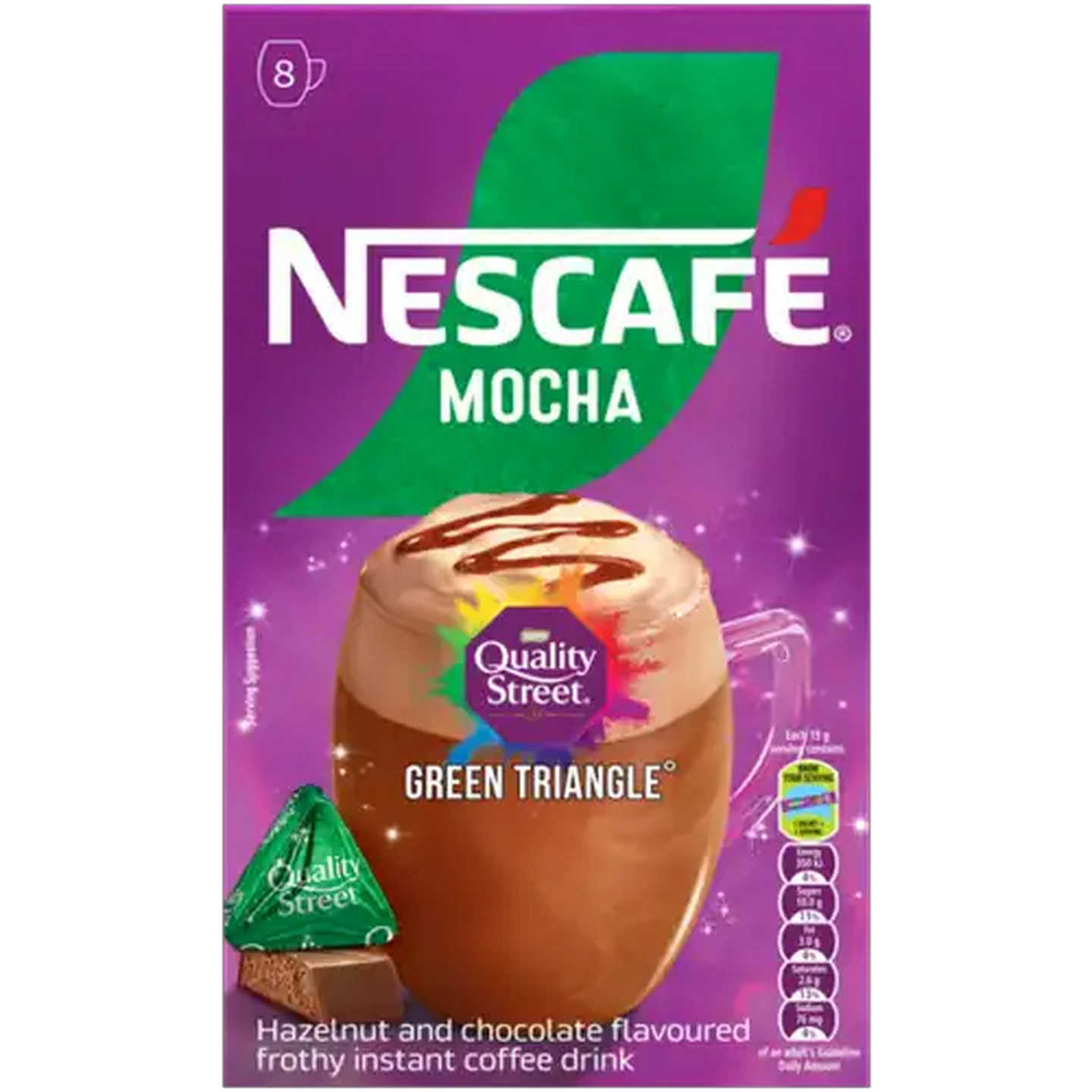 Image of NESCAFÉ Quality Street Green Triangle Flavoured Instant Mocha 8 x 19g