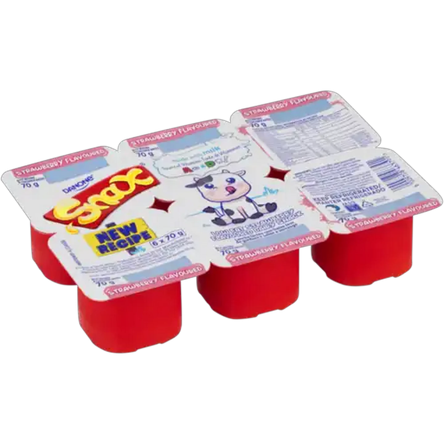 Image of Danone Snax Strawberry Flavoured Low Fat Dairy Snack 6 x 70g