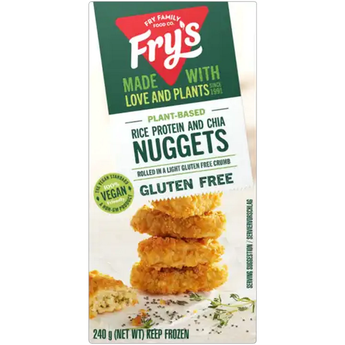 Image of Fry's Frozen Plant-Based Rice Protein and Chia Nuggets 240g