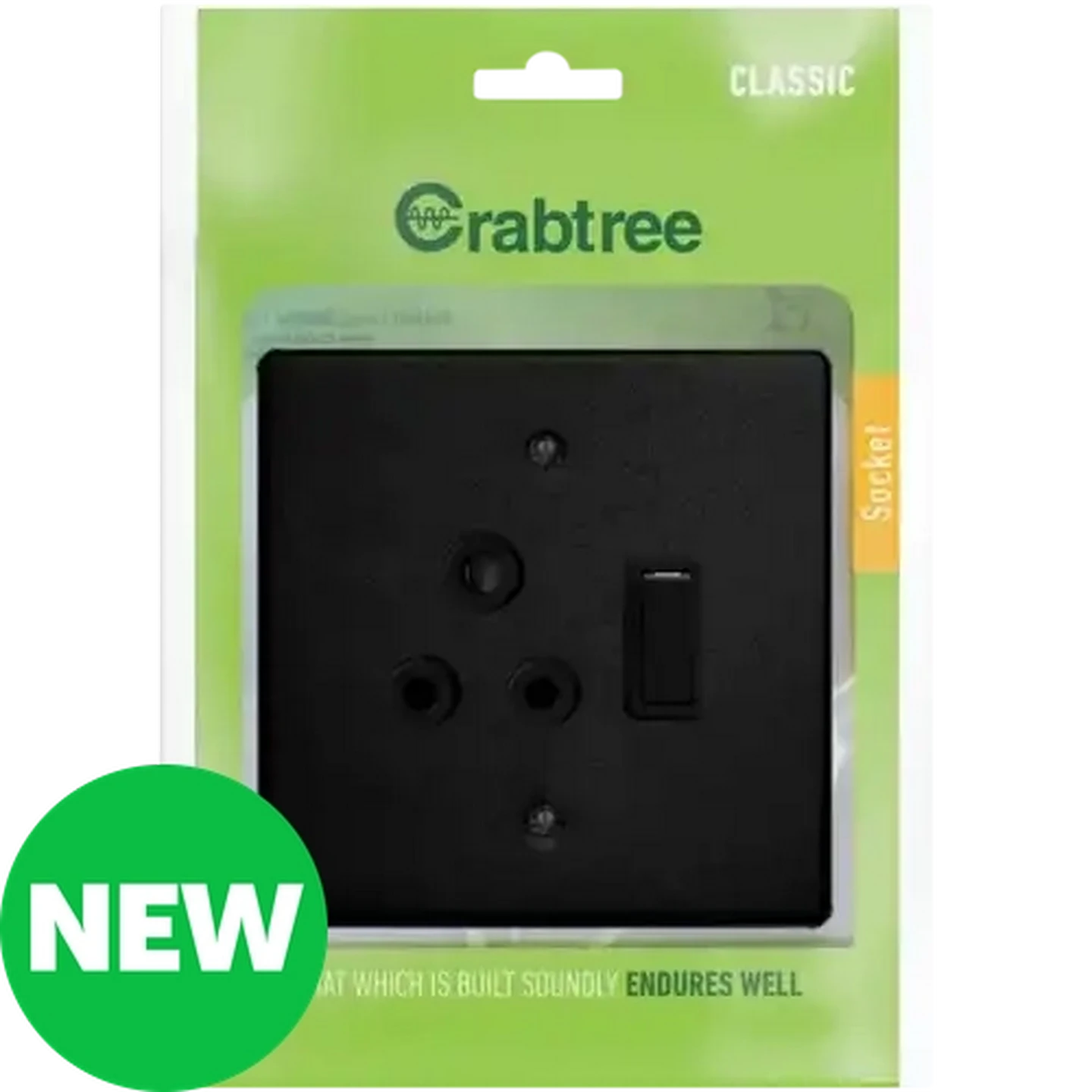 Image of Crabtree Classic Black 1-Lever 1-Way Switch