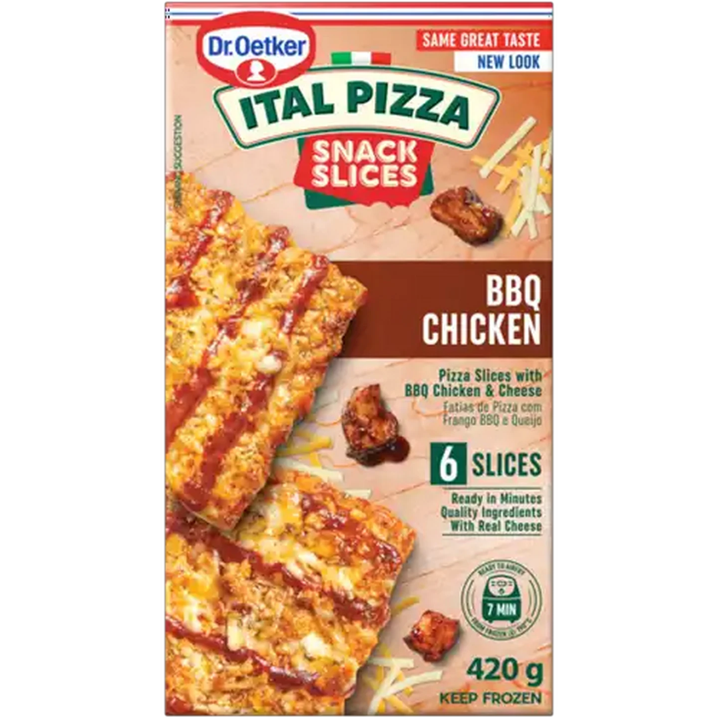 Image of Dr. Oetker Ital Pizza Snack Slices Frozen BBQ Chicken Pizza Slices 420g