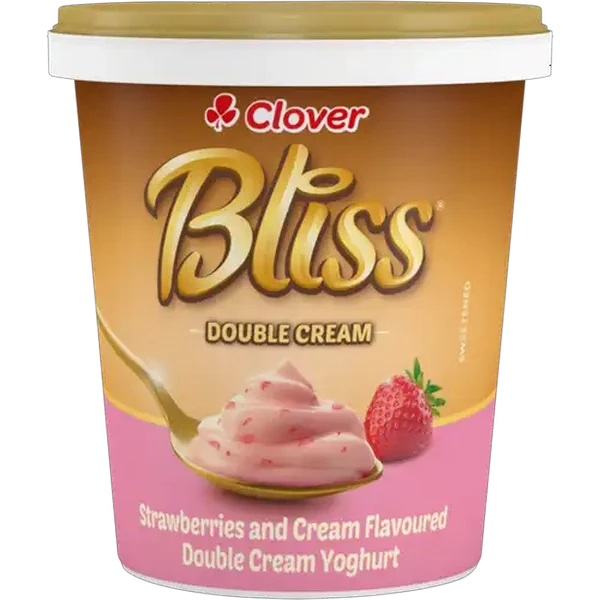 Clover Bliss Strawberries & Cream Double Cream Yoghurt 1kg