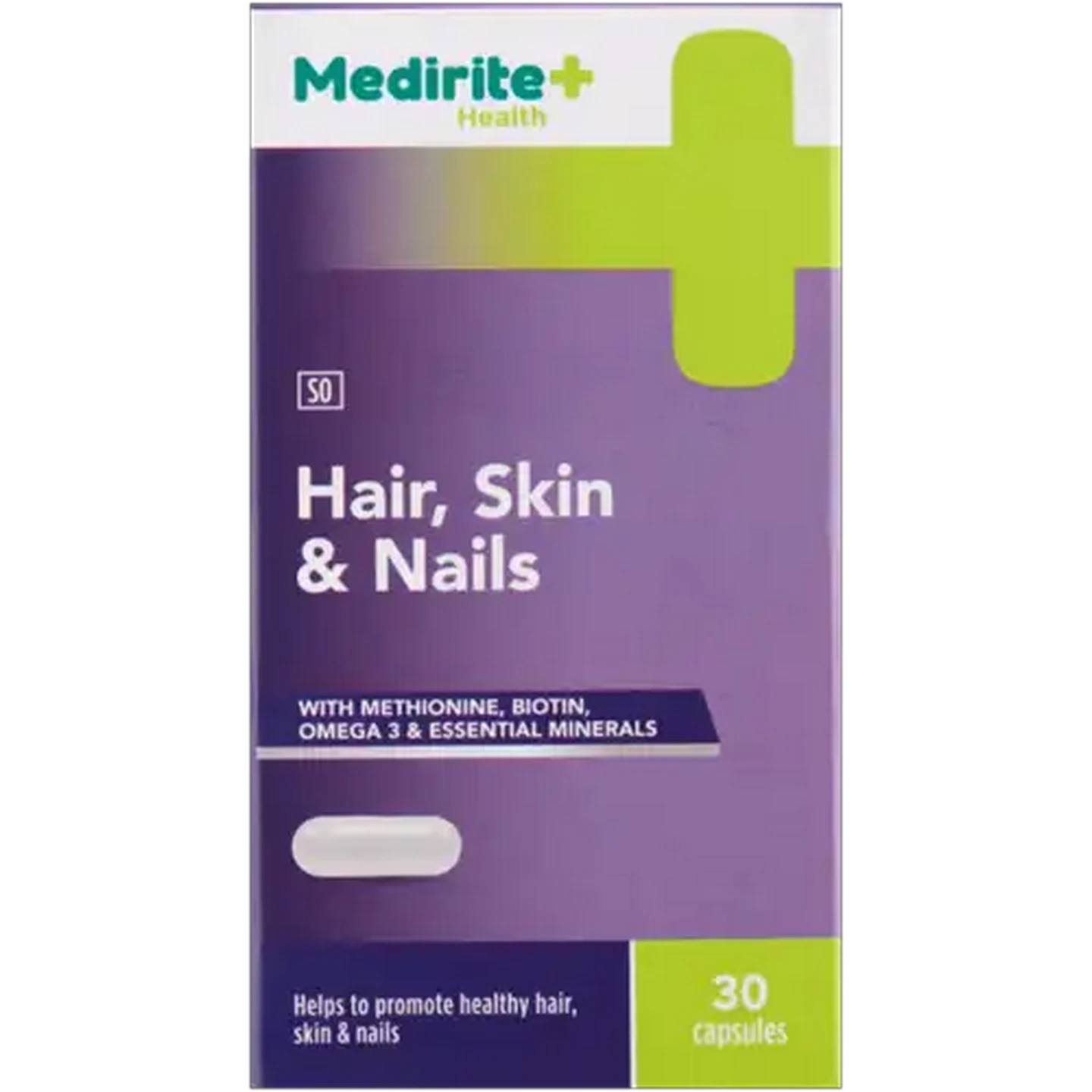 Image of Medirite Hair, Skin & Nails Vitamin Capsules 30 Pack