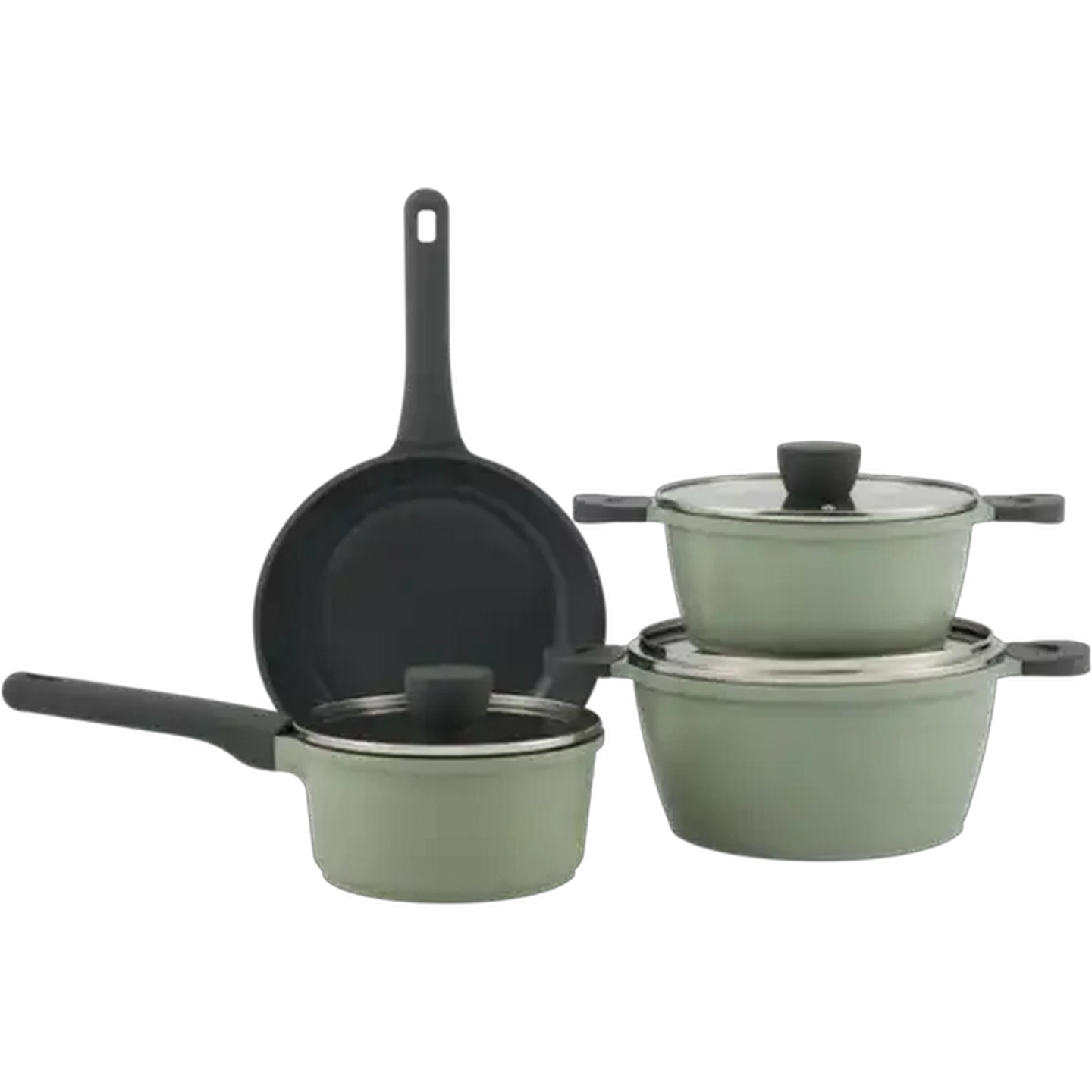 Image of Agean Green Eden Cast Aluminium Cookware Set 7-Piece