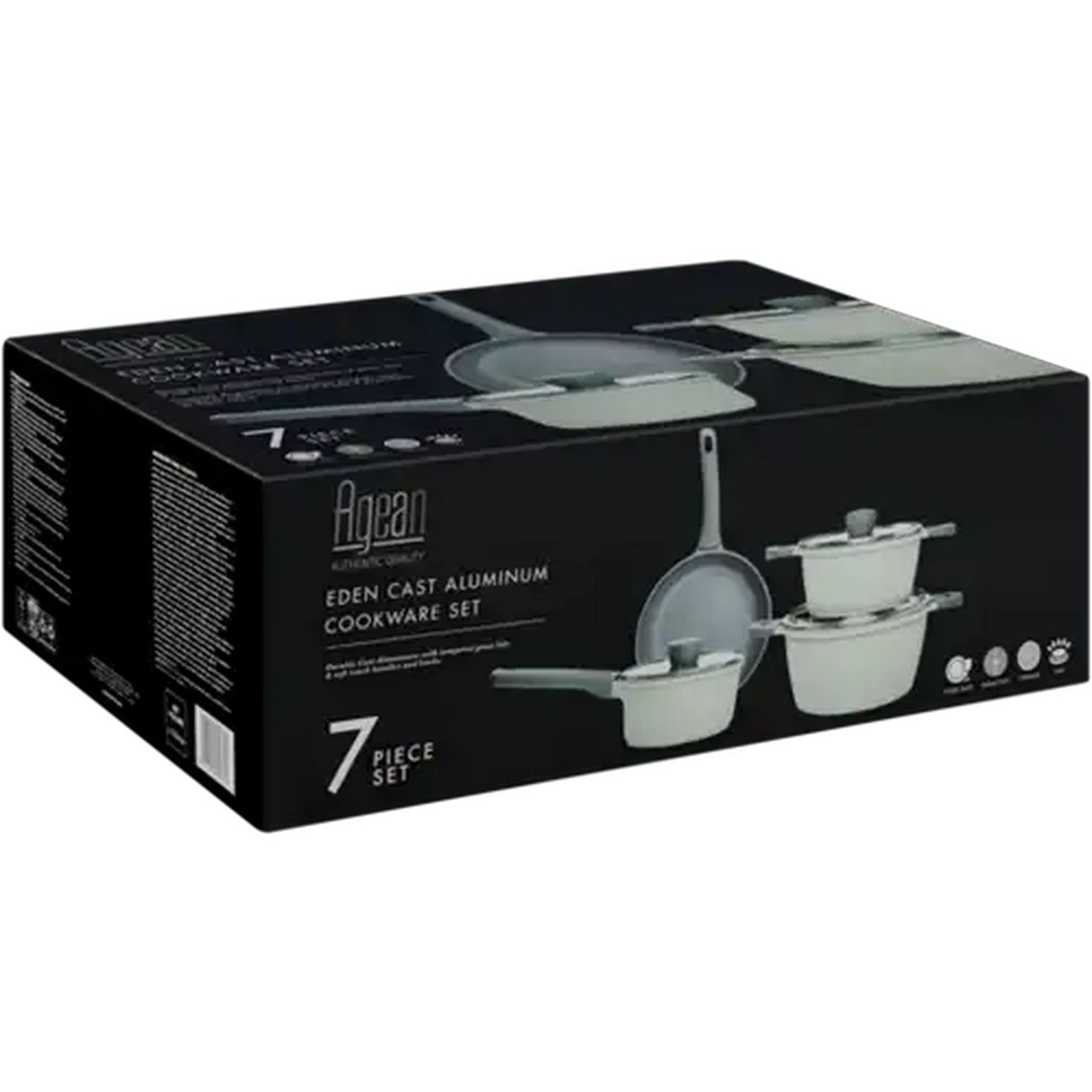 Image of Agean Green Eden Cast Aluminium Cookware Set 7-Piece