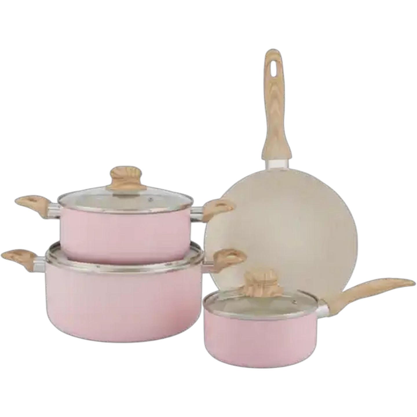 Image of Quisimo Blush Pressed Aluminium Cookware Set 7-Piece