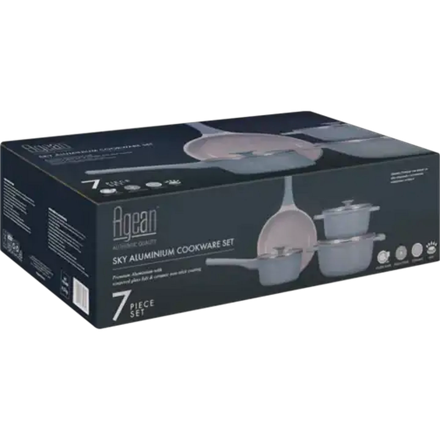 Image of Agean Sky Aluminium Cookware Set 7-Piece