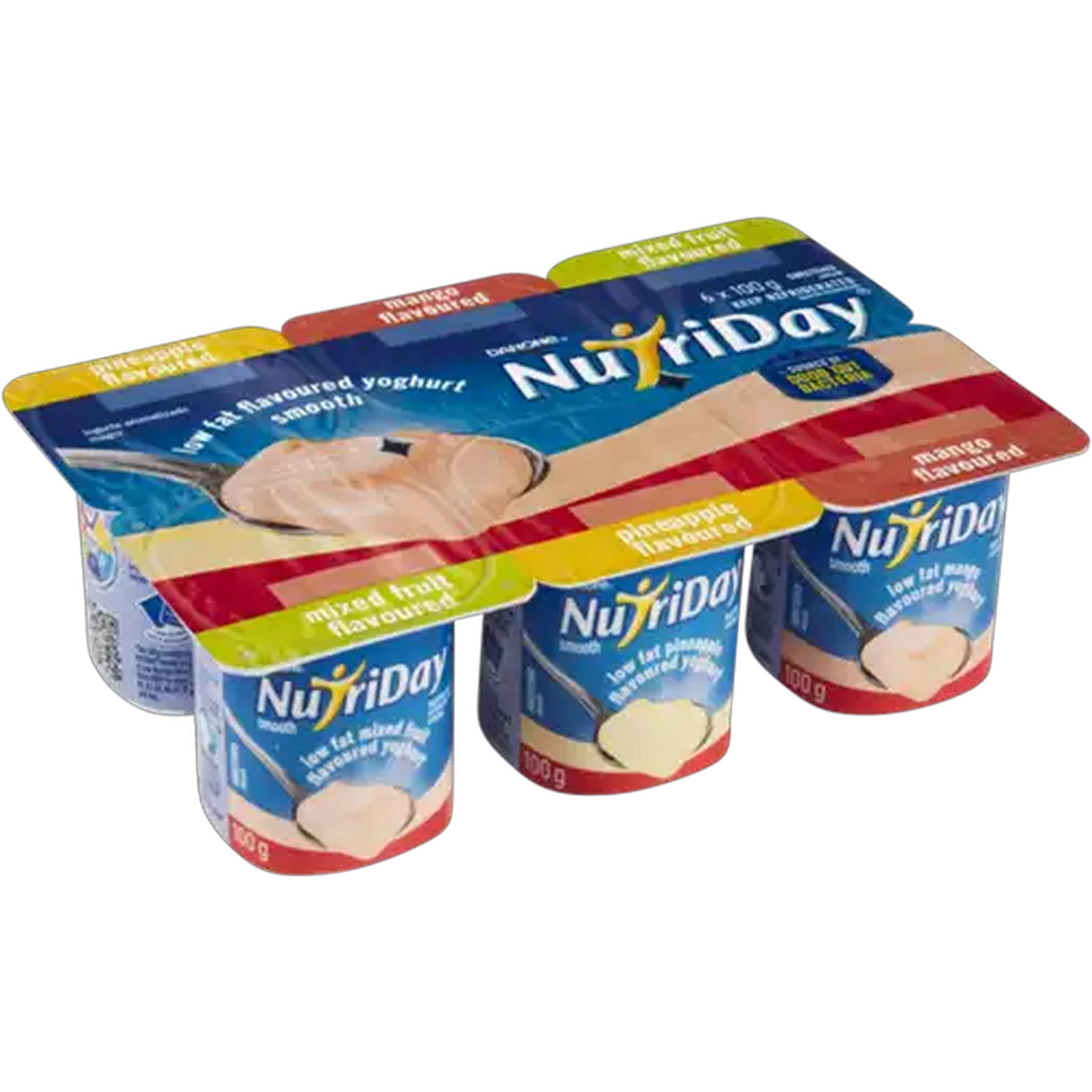 Image of Danone NutriDay Assorted Low Fat Smooth Yoghurt 6 x 100g