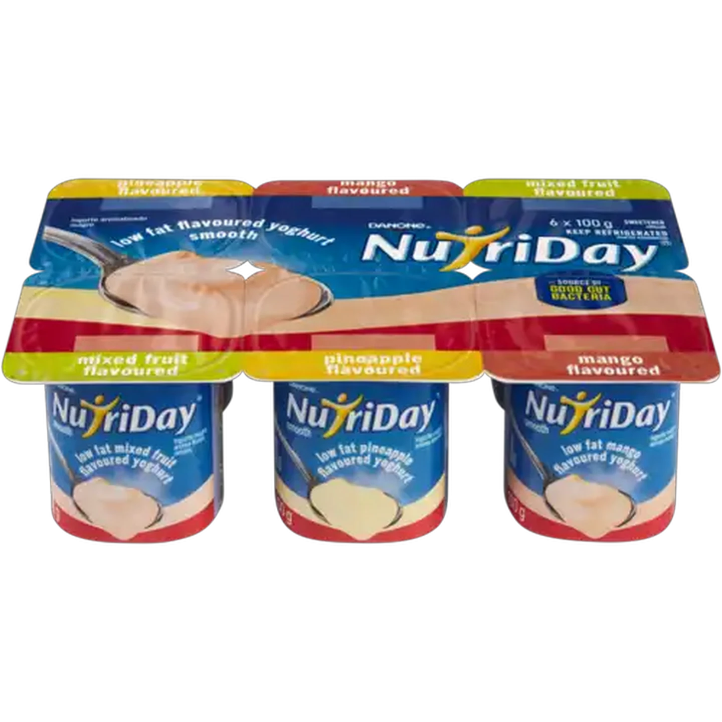 Image of Danone NutriDay Assorted Low Fat Smooth Yoghurt 6 x 100g