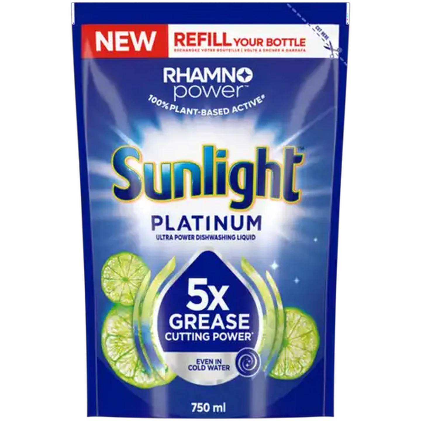 Image of Sunlight Platinum Ultra Power Dishwashing Liquid Refill 750ml