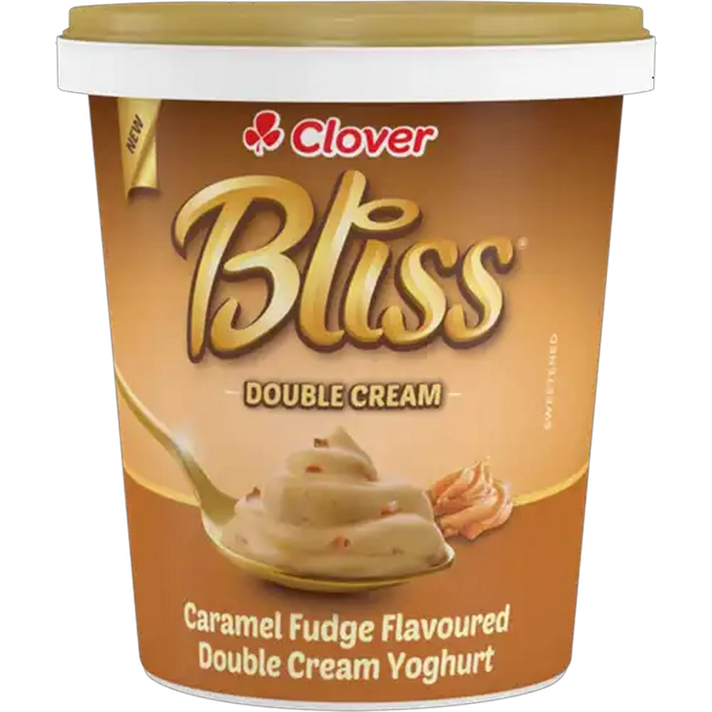 Image of Clover Bliss Caramel Fudge Flavoured Double Cream Yoghurt 1kg