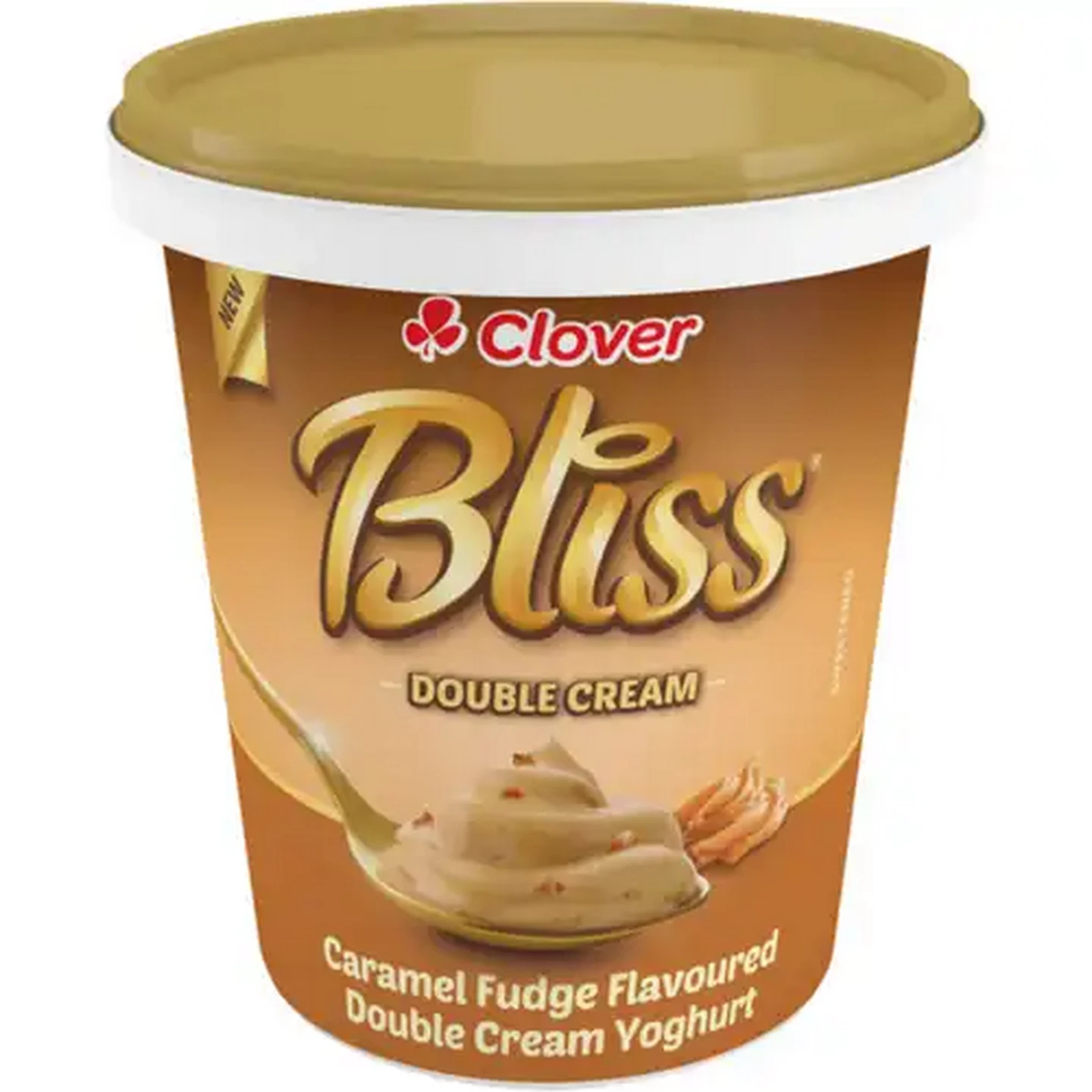 Image of Clover Bliss Caramel Fudge Flavoured Double Cream Yoghurt 1kg