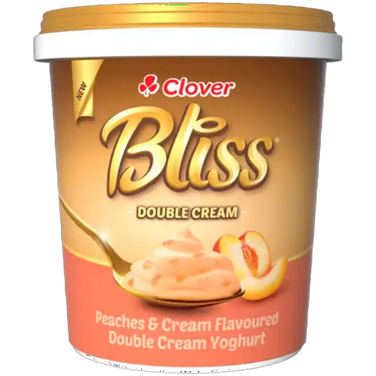Image of Clover Bliss Peaches & Cream Flavoured Double Cream Yoghurt 1kg