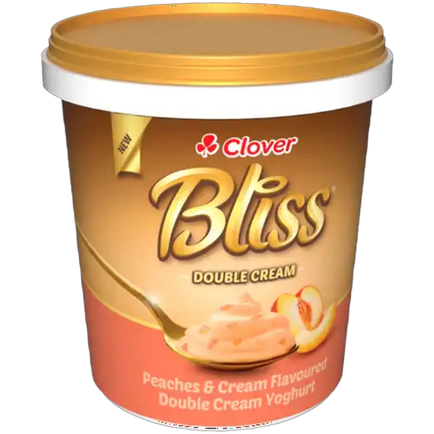 Image of Clover Bliss Peaches & Cream Flavoured Double Cream Yoghurt 1kg
