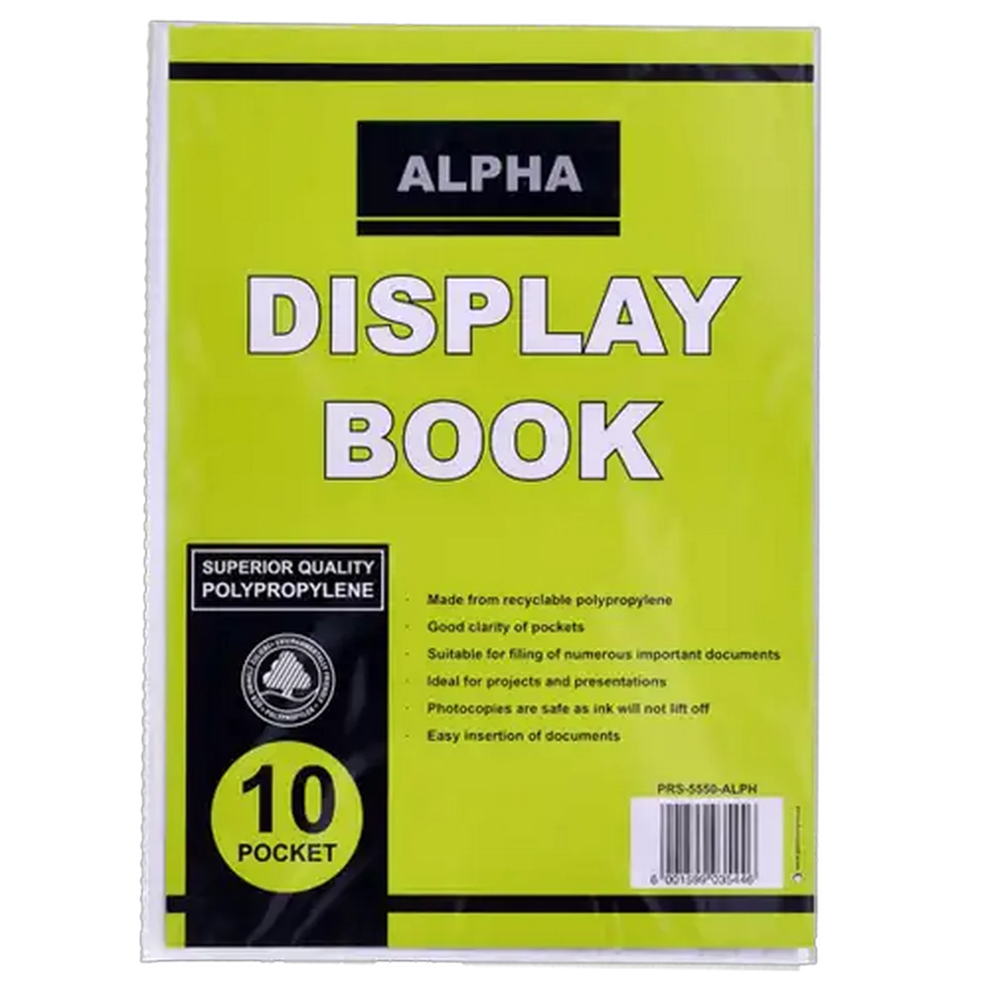 Image of Alpha Yellow Display Book 10 Pocket