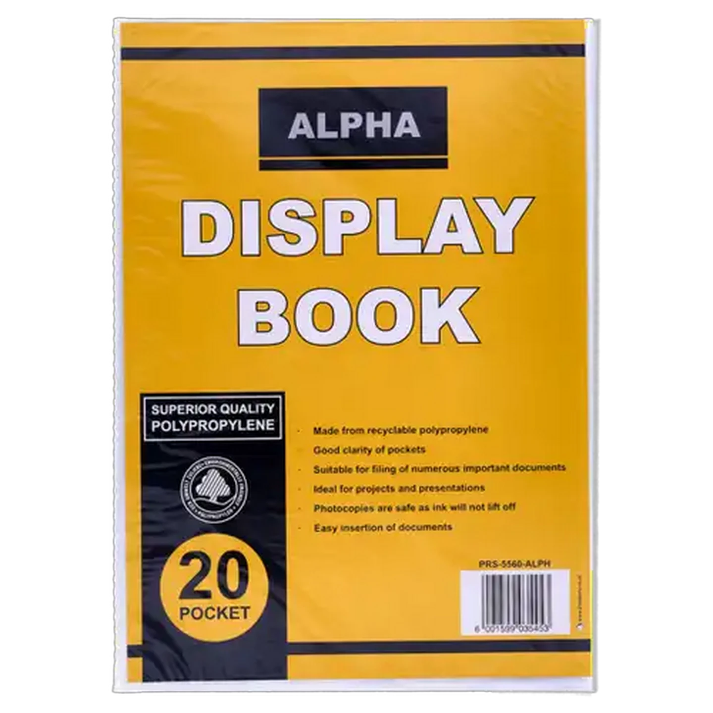 Image of Alpha Orange Display Book 20 Pocket