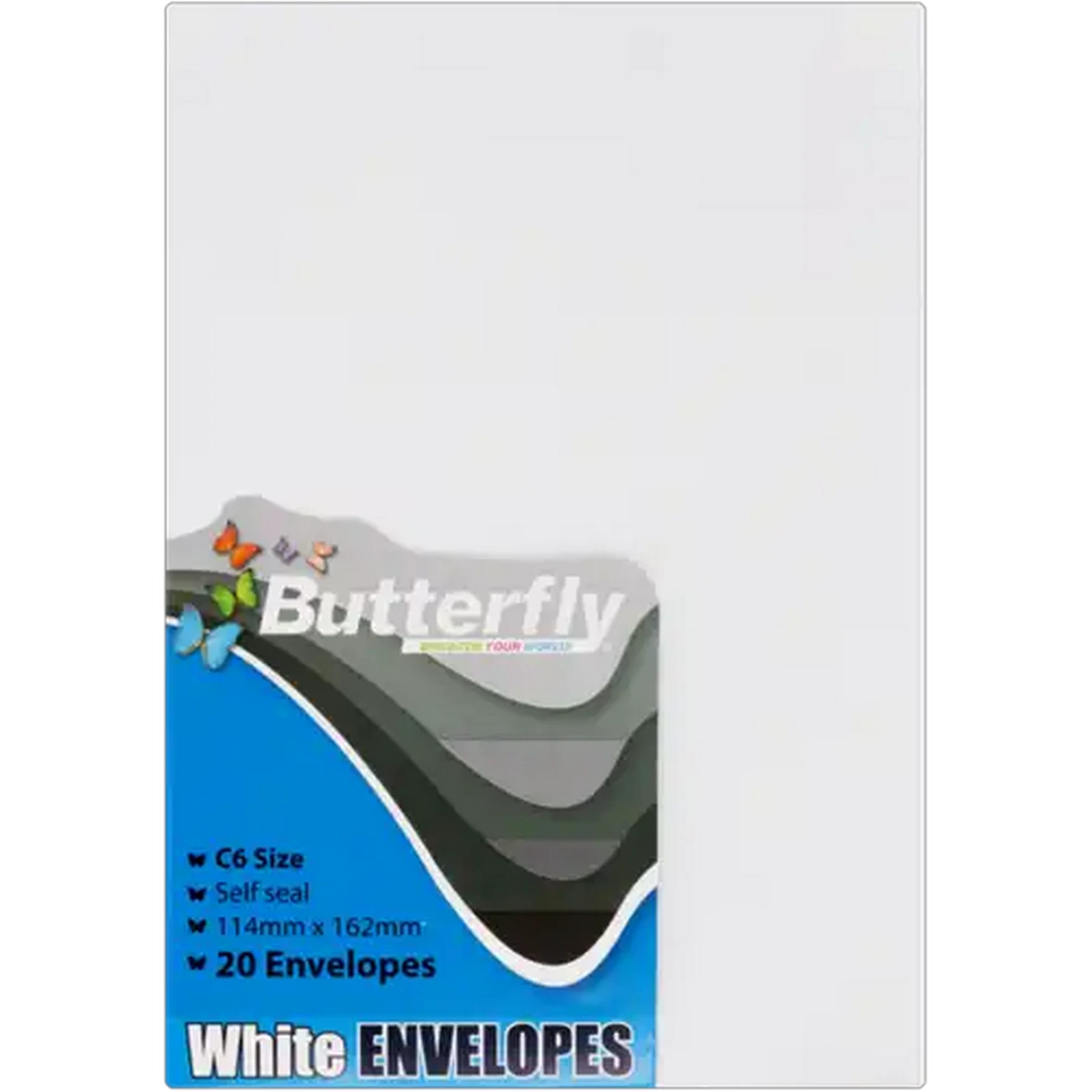 Image of Butterfly White Self-Seal Envelopes 20-Pack