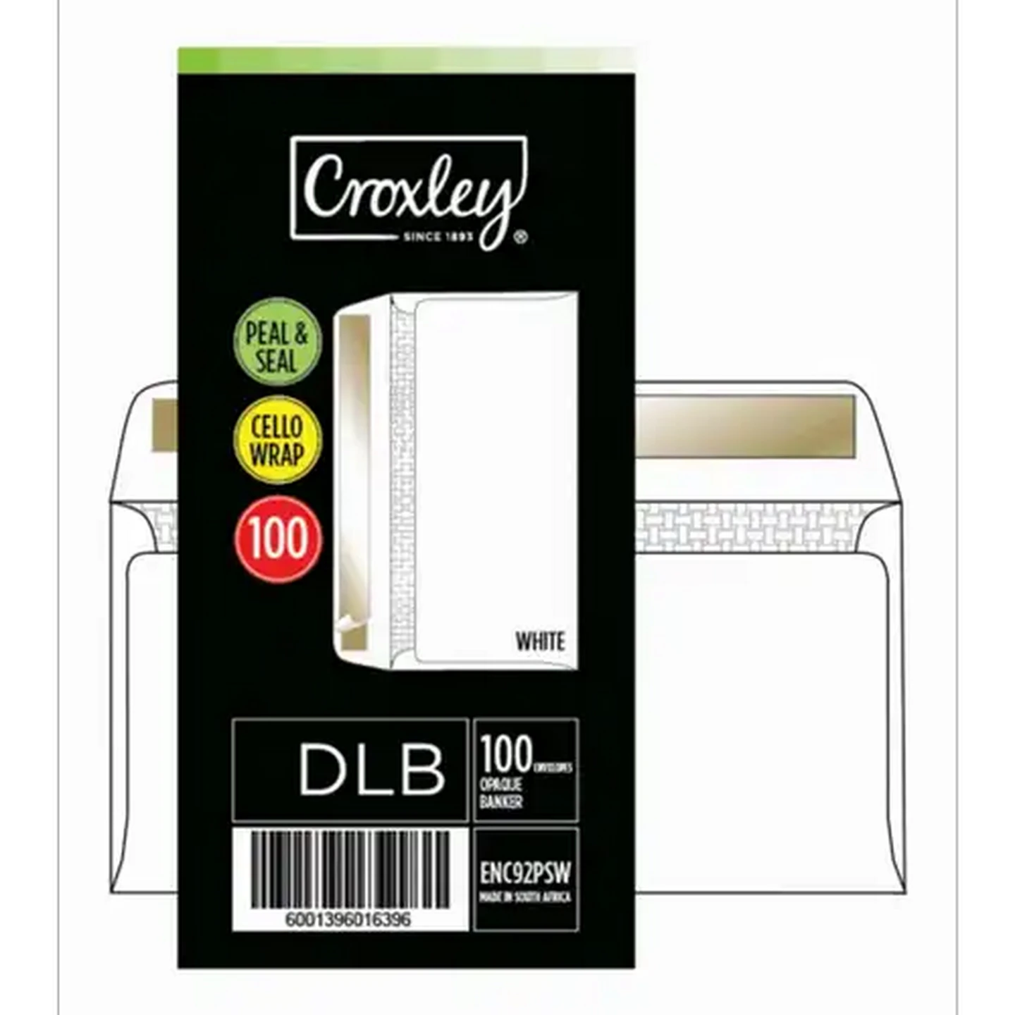 Image of Croxley Gummed Cello Wrap White Envelopes 25-Pack