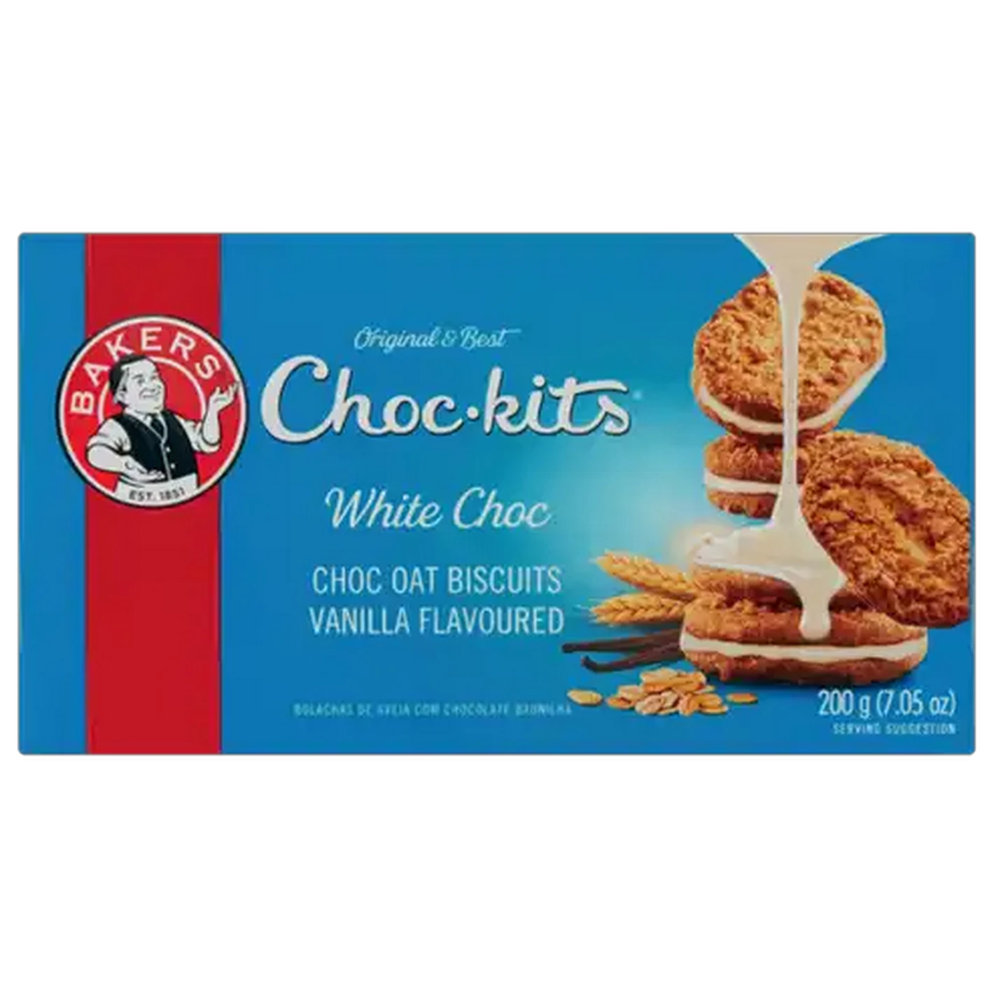 Image of Bakers Choc-kits Vanilla Flavoured Oat Biscuits 200g