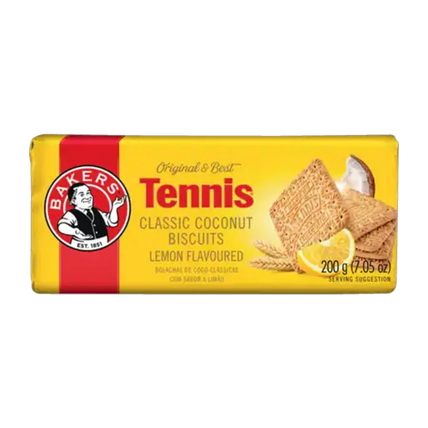 Image of Bakers Tennis Lemon Flavoured Classic Coconut Biscuits 200g