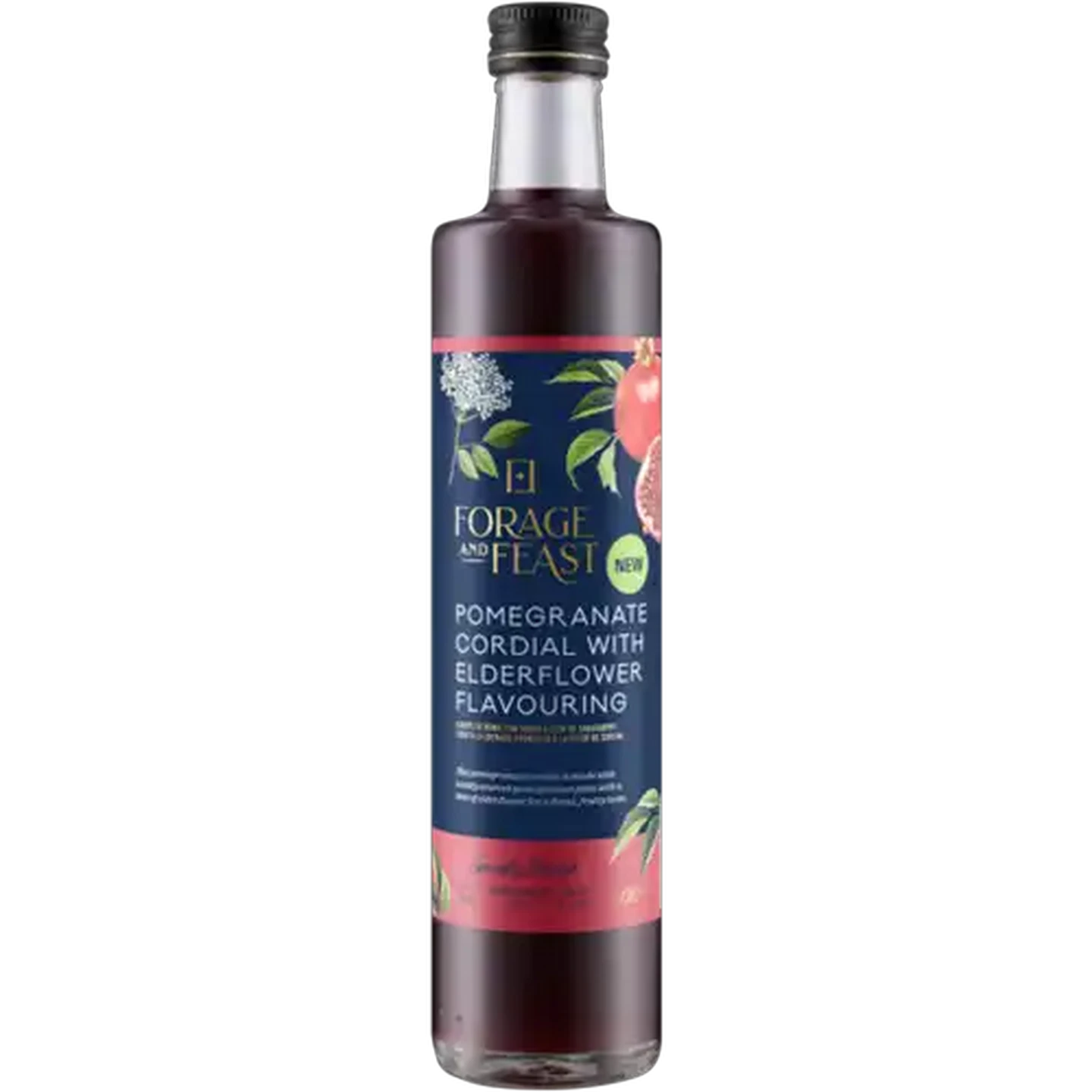Image of Forage And Feast Pomegranate & Elderflower Cordial Bottle 500ml