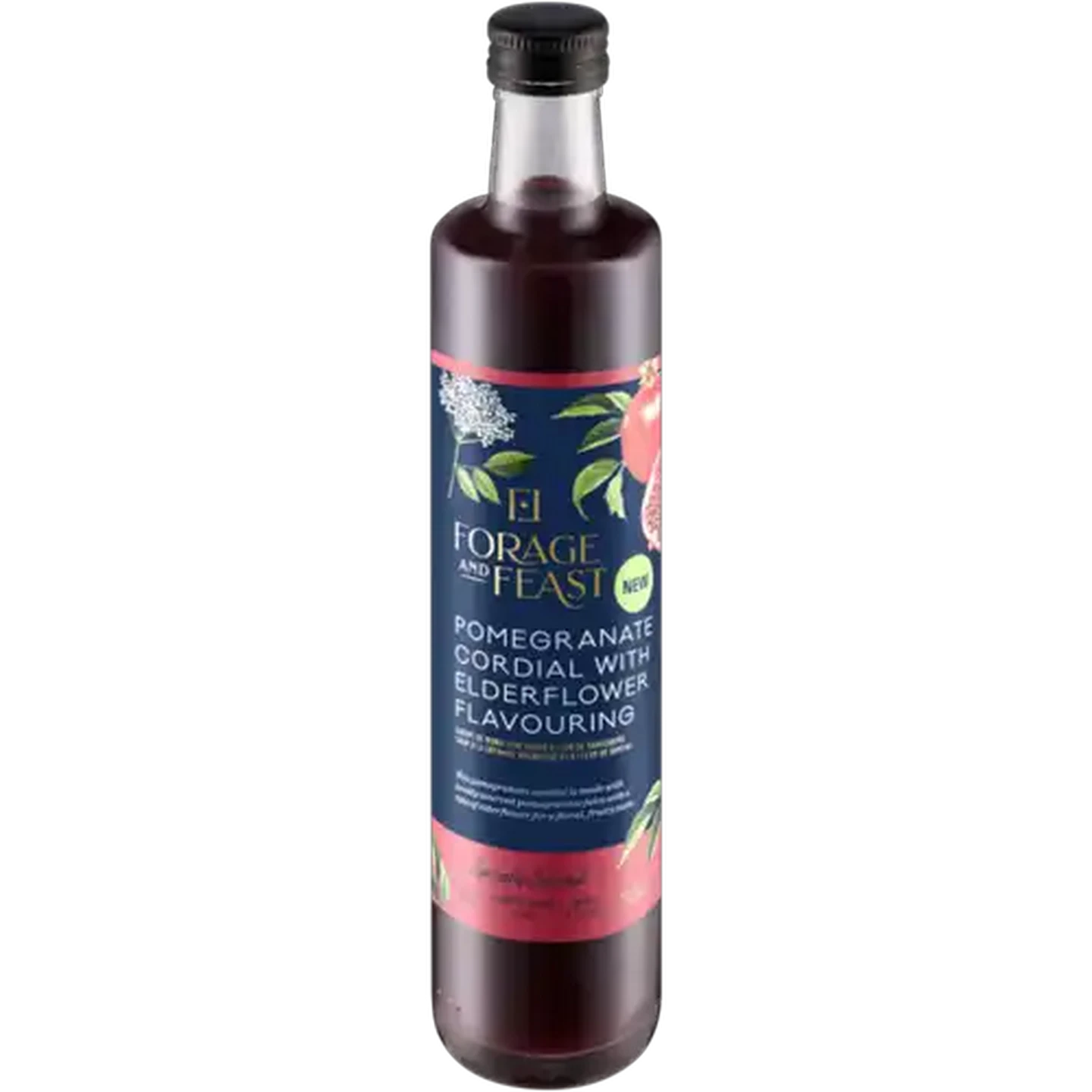 Image of Forage And Feast Pomegranate & Elderflower Cordial Bottle 500ml