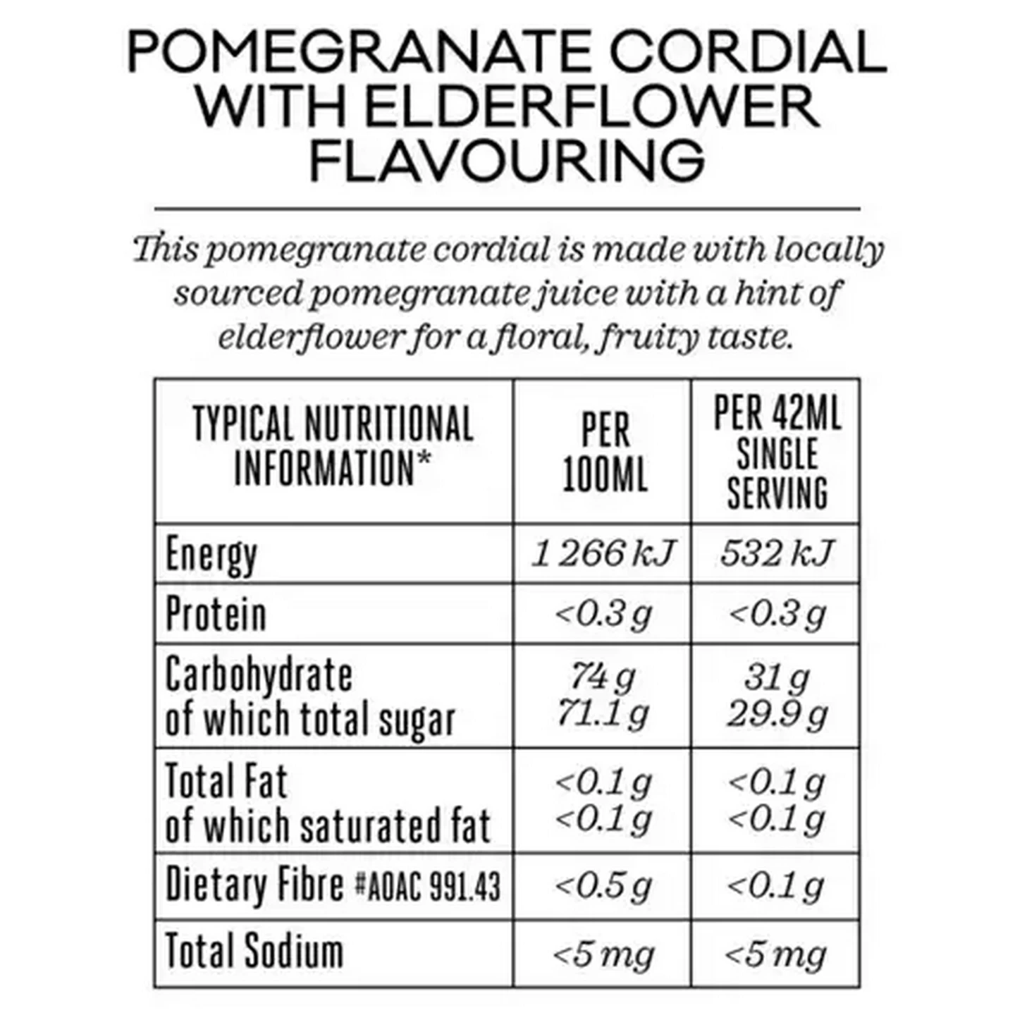 Image of Forage And Feast Pomegranate & Elderflower Cordial Bottle 500ml