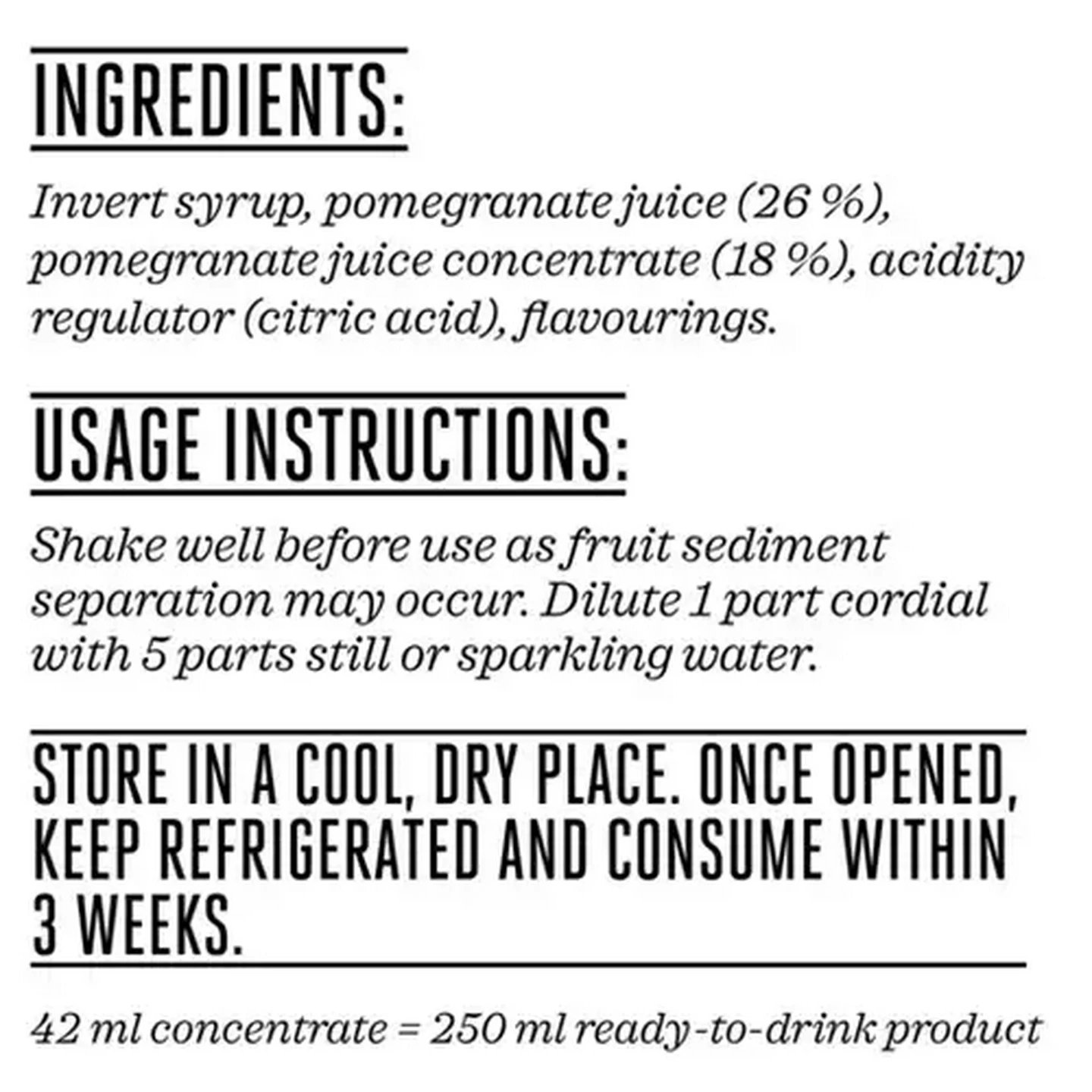 Image of Forage And Feast Pomegranate & Elderflower Cordial Bottle 500ml