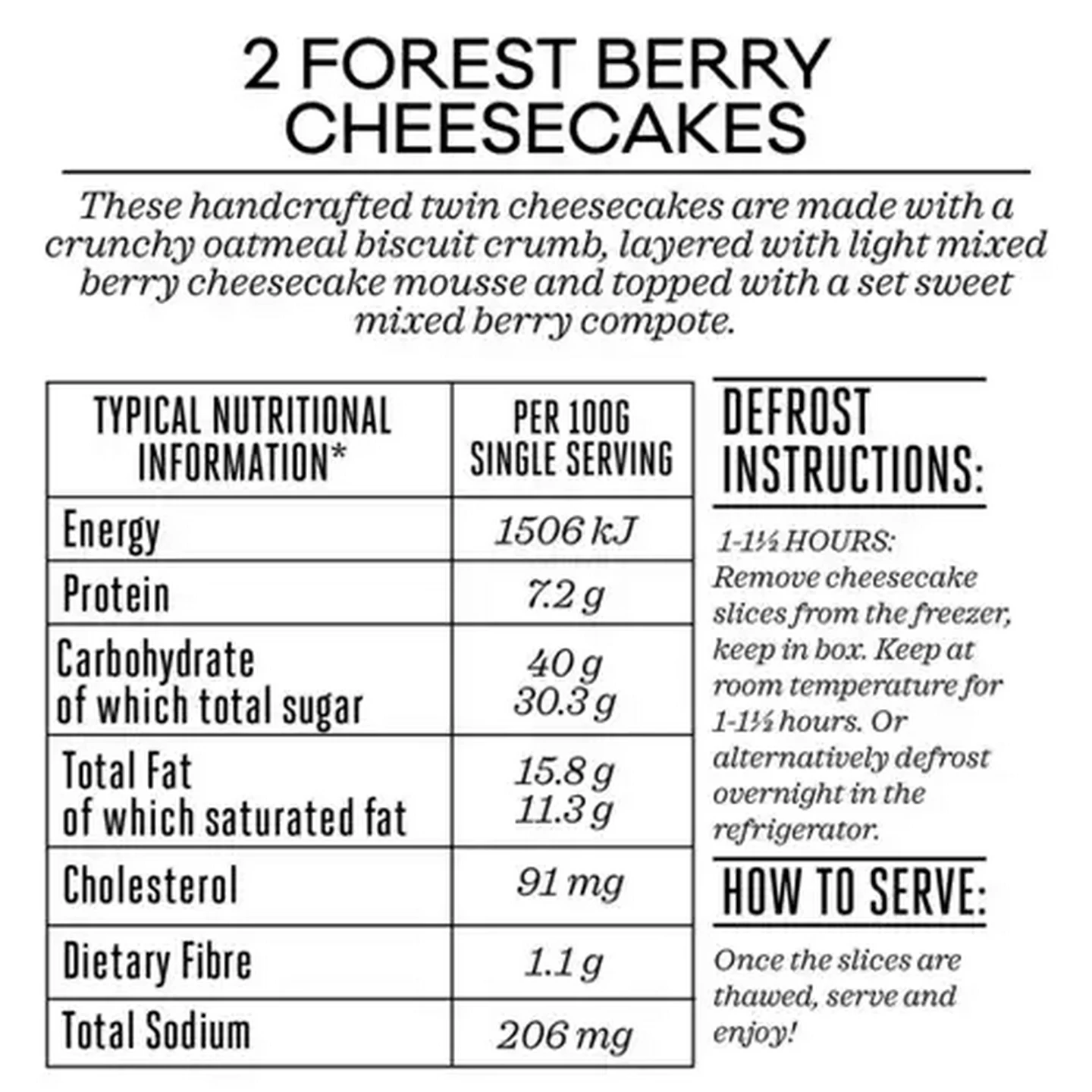 Image of Forage And Feast Frozen Forest Berry Cheesecakes 2 x 100g