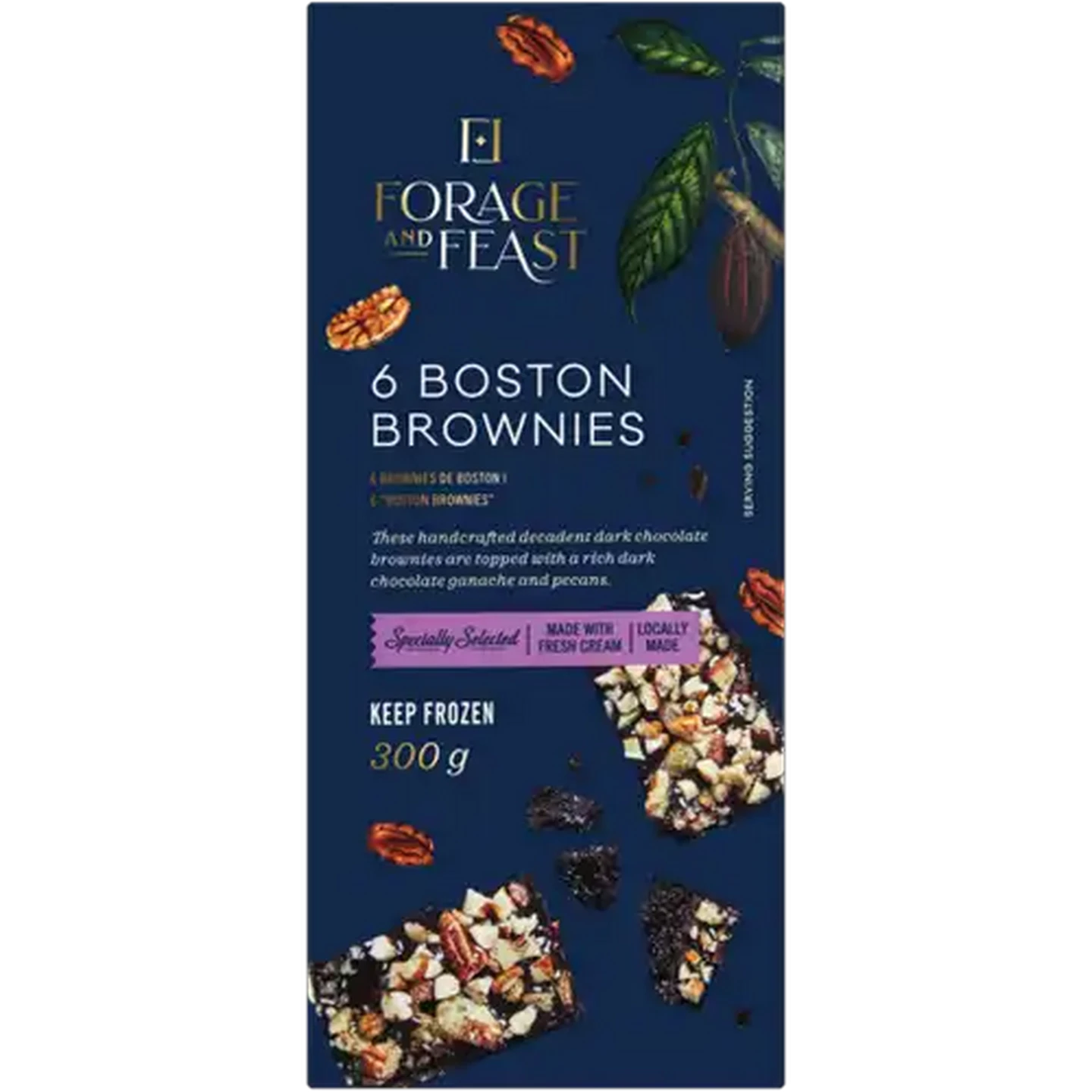 Image of Forage And Feast Frozen Boston Brownies 6 x 50g