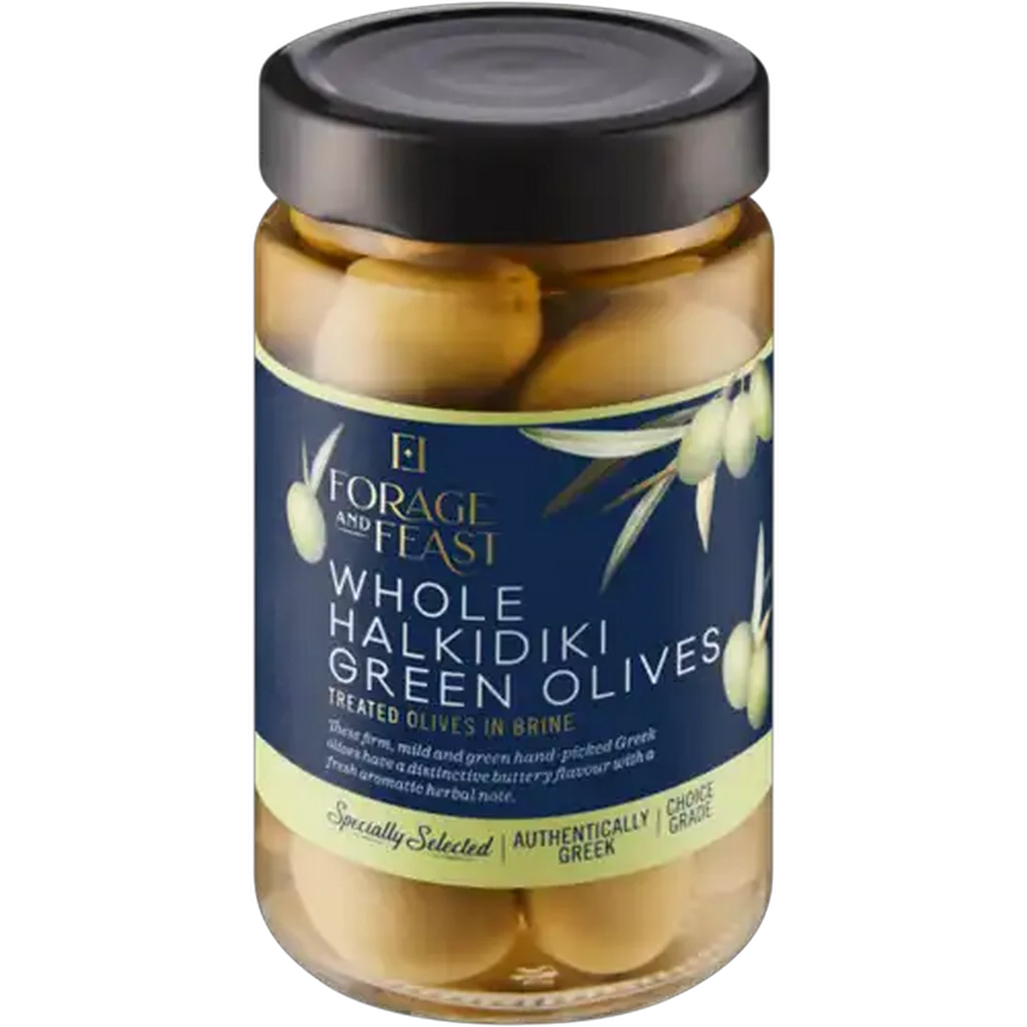 Image of Forage And Feast Whole Halkidiki Green Olives 300g