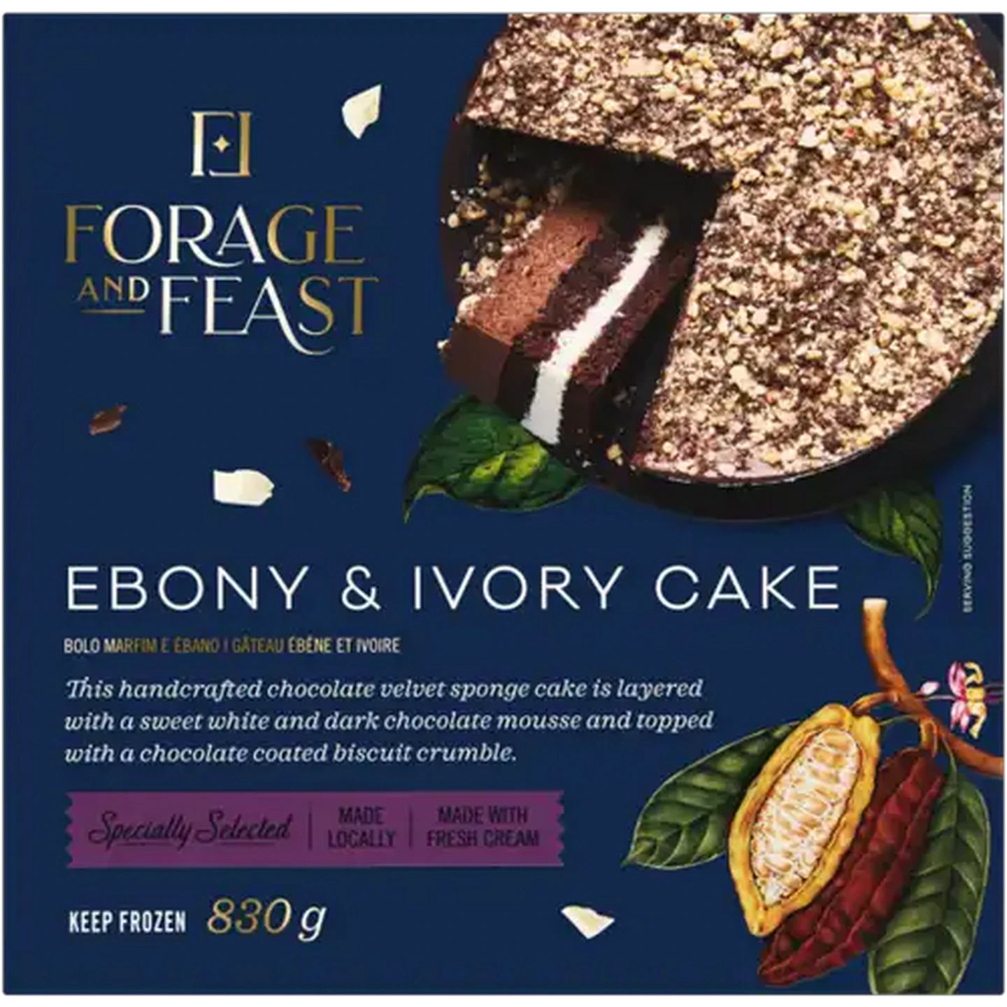 Image of Forage And Feast Frozen Ebony & Ivory Cake 830g