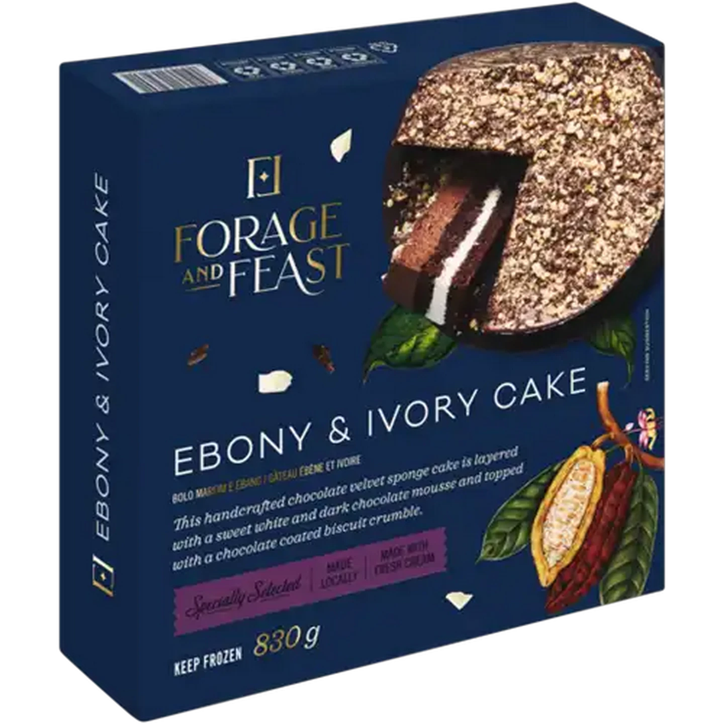 Image of Forage And Feast Frozen Ebony & Ivory Cake 830g