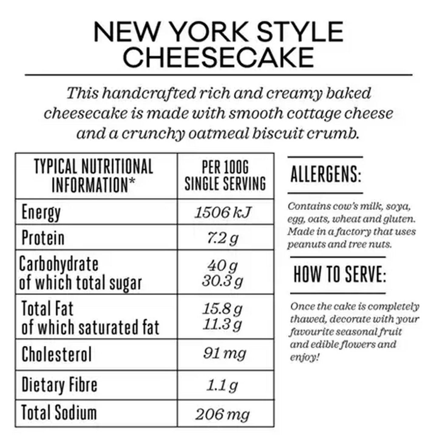Image of Forage And Feast Frozen New York Style Cheesecake 800g