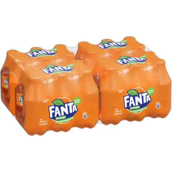 Fanta Orange Flavoured Sparkling Soft Drink Bottles 24 x 300ml