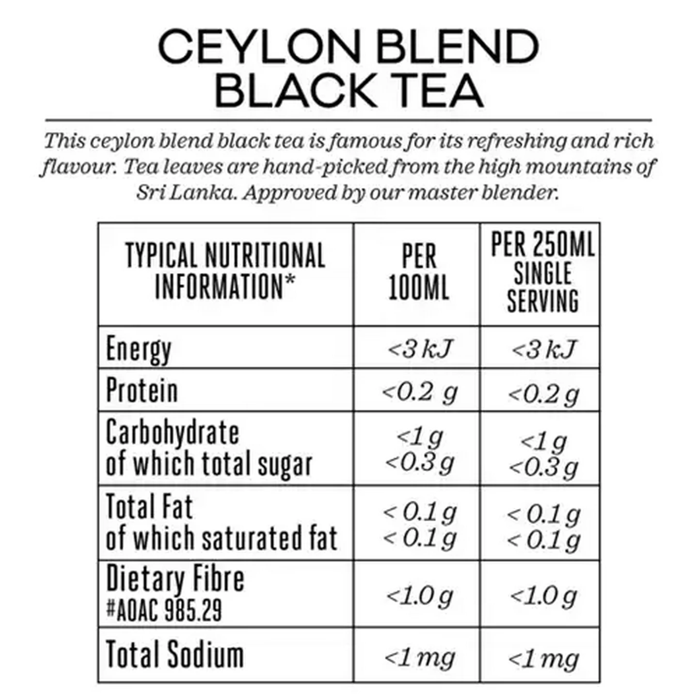 Image of Forage And Feast Ceylon Blend Black Tagless Teabags 102 Pack