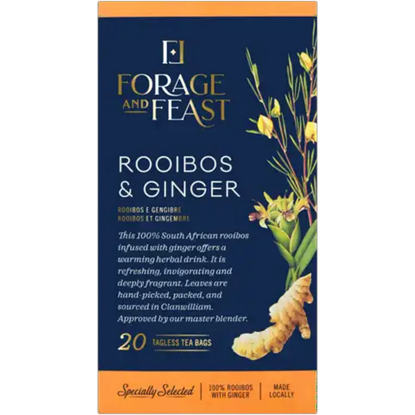 Image of Forage And Feast Rooibos & Ginger Tagless Teabags 20 Pack