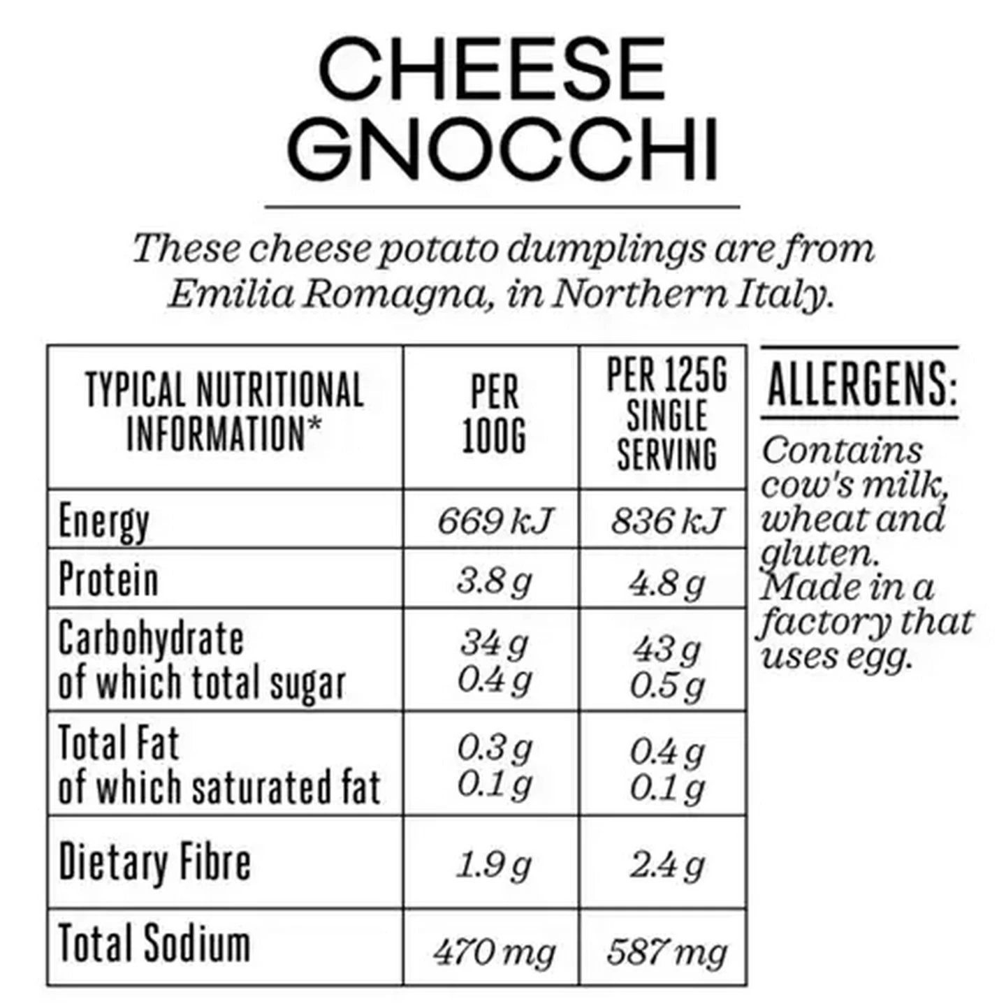 Image of Forage And Feast Cheese Gnocchi Pasta 500g