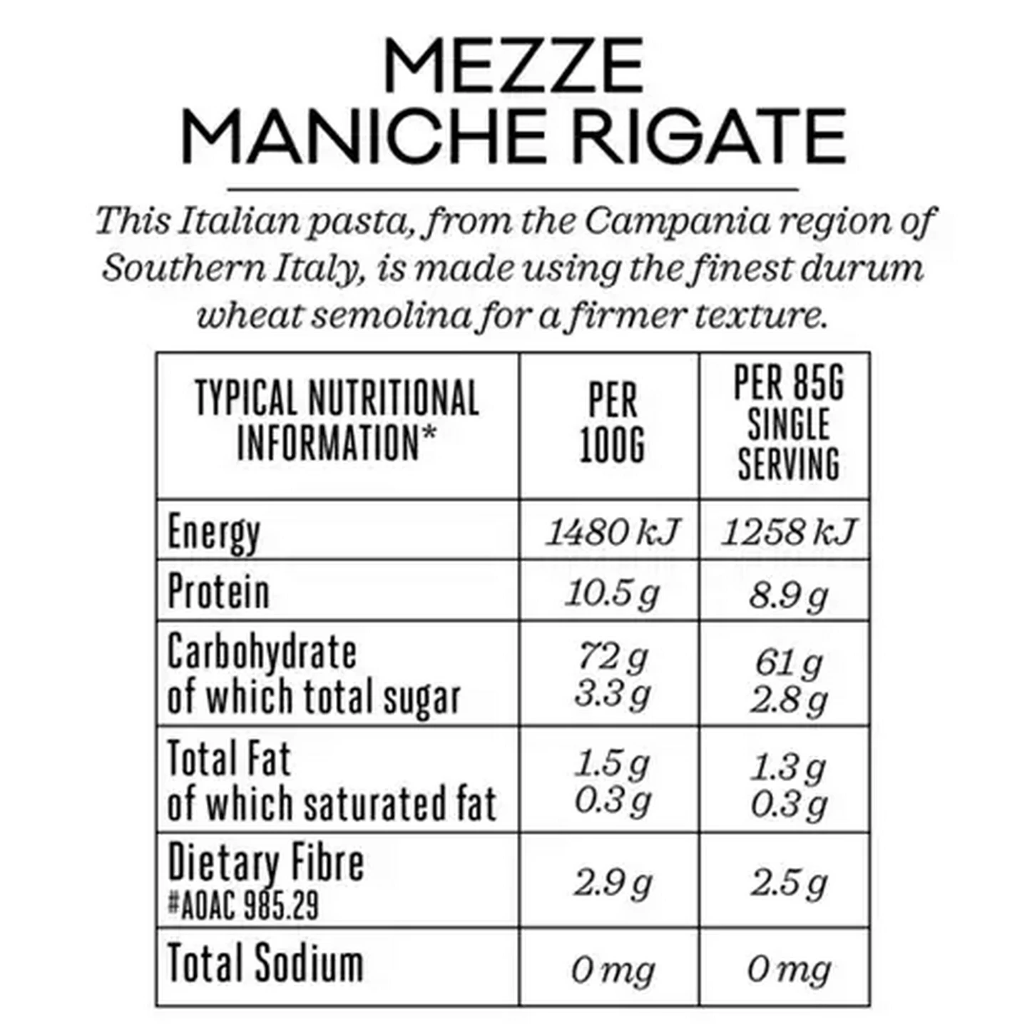 Image of Forage And Feast Mezze Maniche Rigate 500g