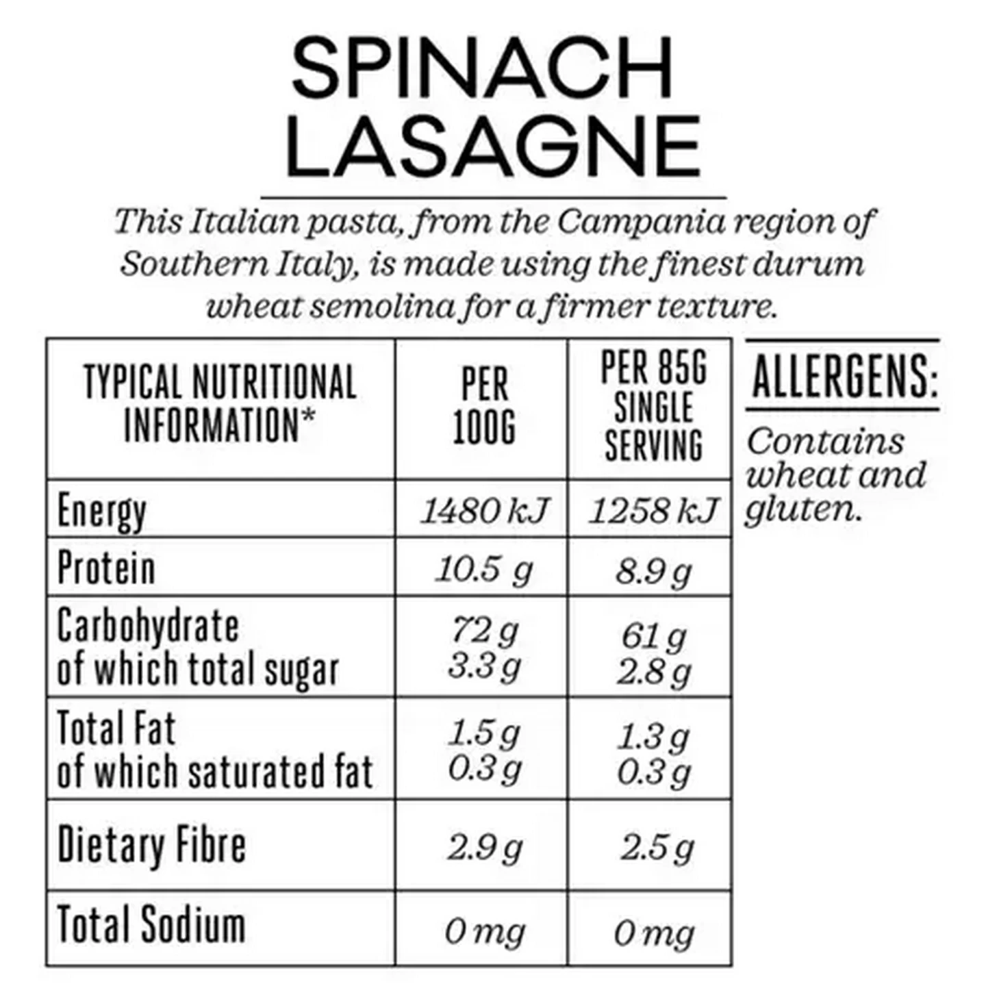 Image of Forage And Feast Spinach Lasagne 250g