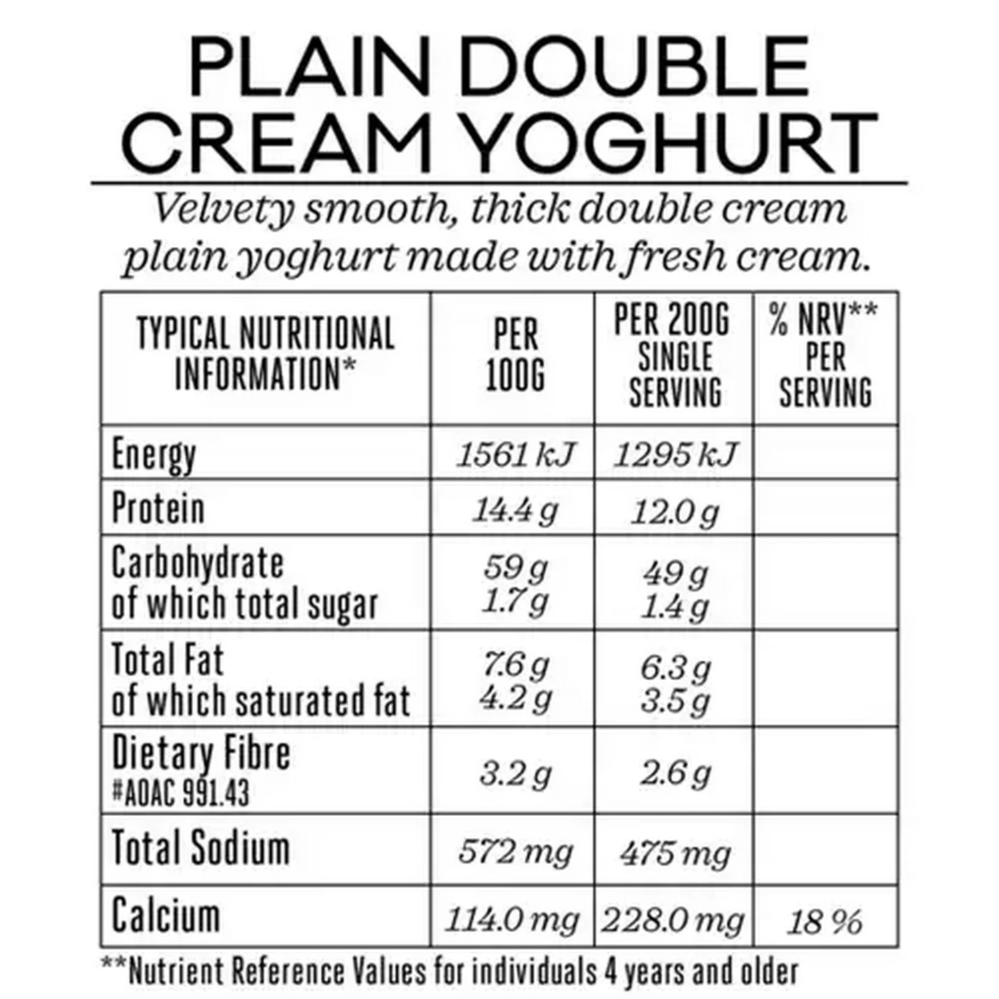 Image of Forage And Feast Plain Double Cream Yoghurt 1kg