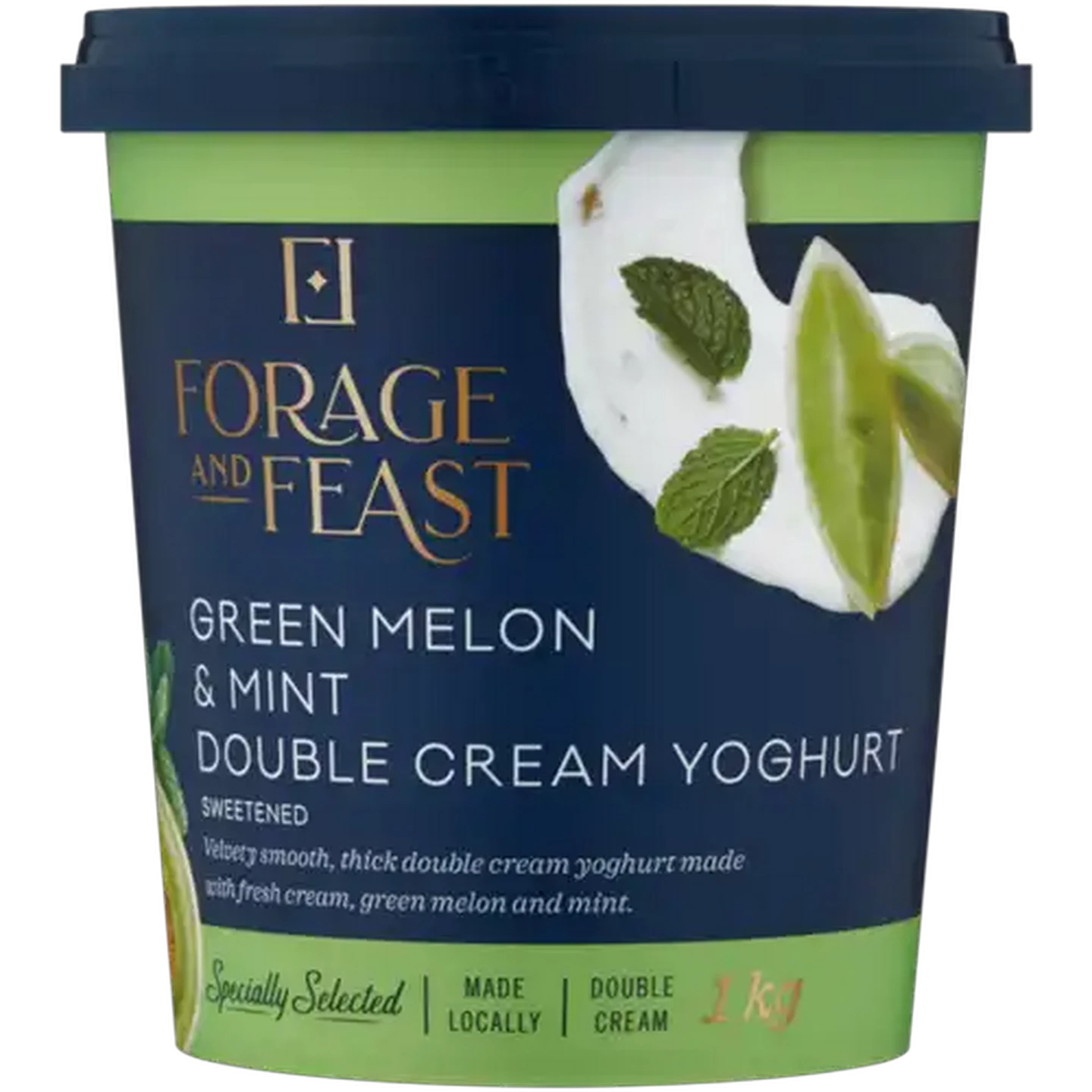Image of Forage And Feast Green Melon & Mint Double Cream Yoghurt 1kg