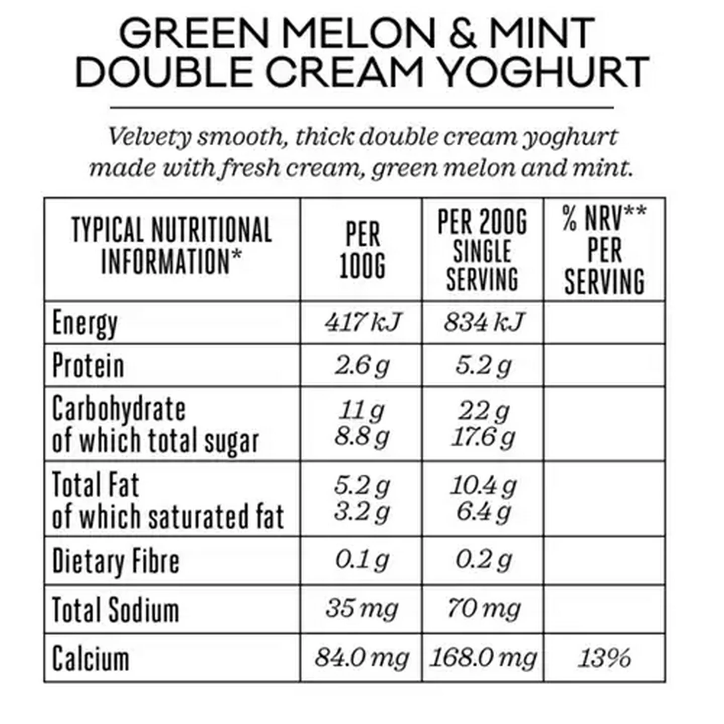 Image of Forage And Feast Green Melon & Mint Double Cream Yoghurt 1kg