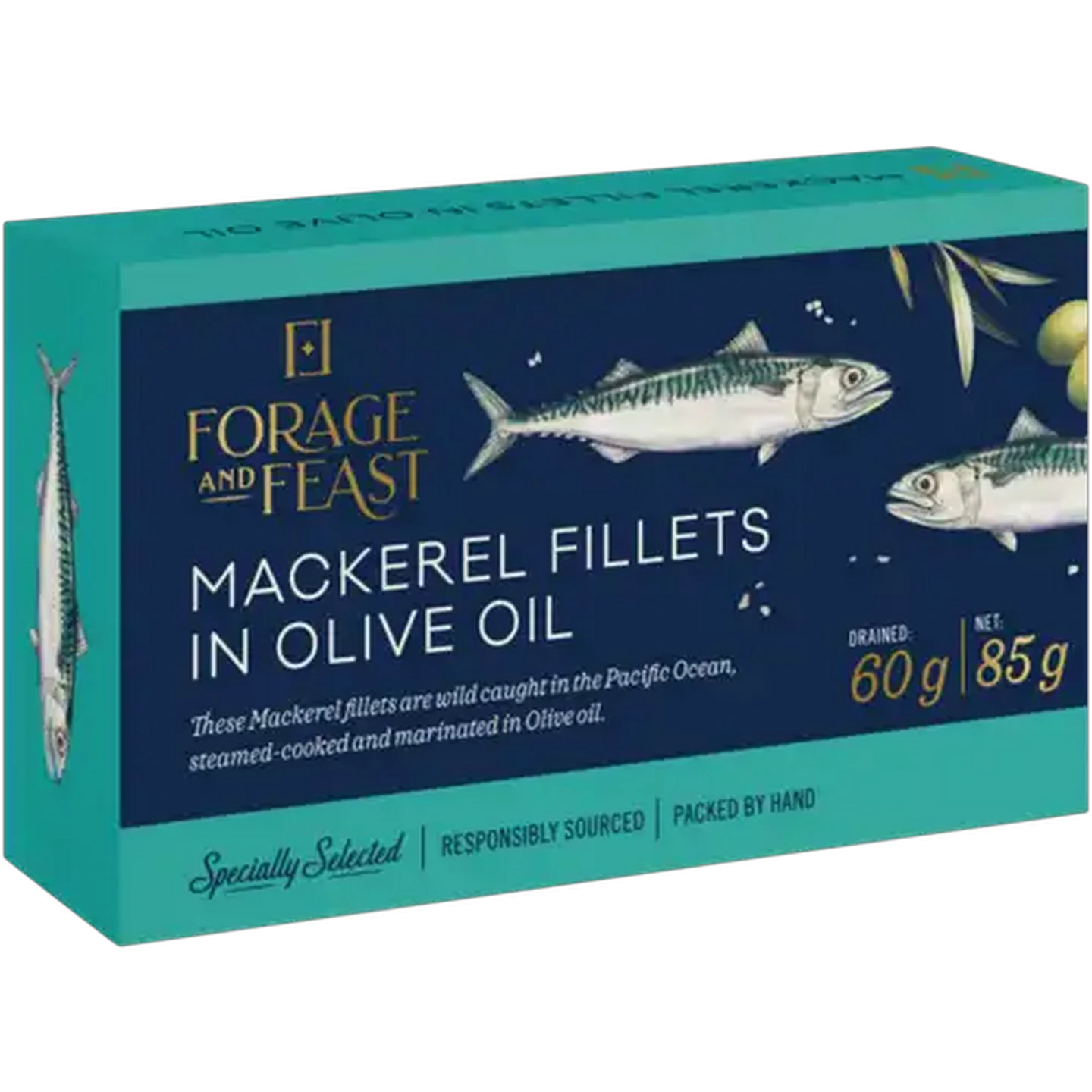 Image of Forage And Feast Mackerel in Olive Oil 85g