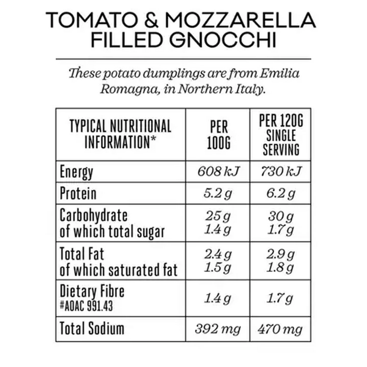 Image of Forage And Feast Tomato & Mozzarella Filled Gnocchi 400g