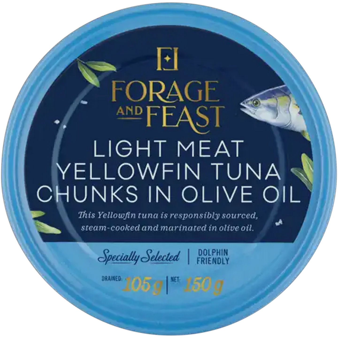 Image of Forage And Feast Light Meat Yellowfin Tuna Chunks in Olive Oil 150g